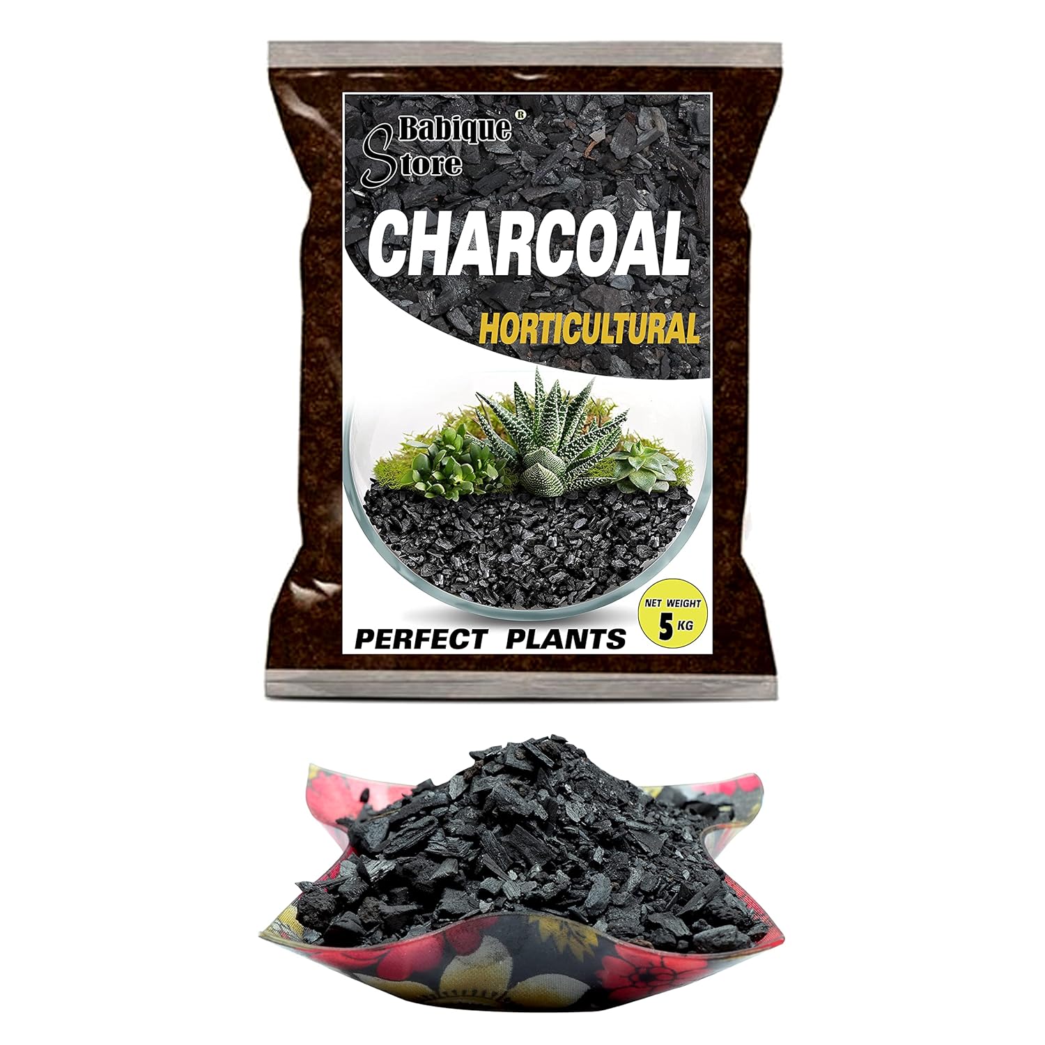 Babique Wood Charcoal Activated Horticultural Plant Powder for Terrariums Succulents Cactus