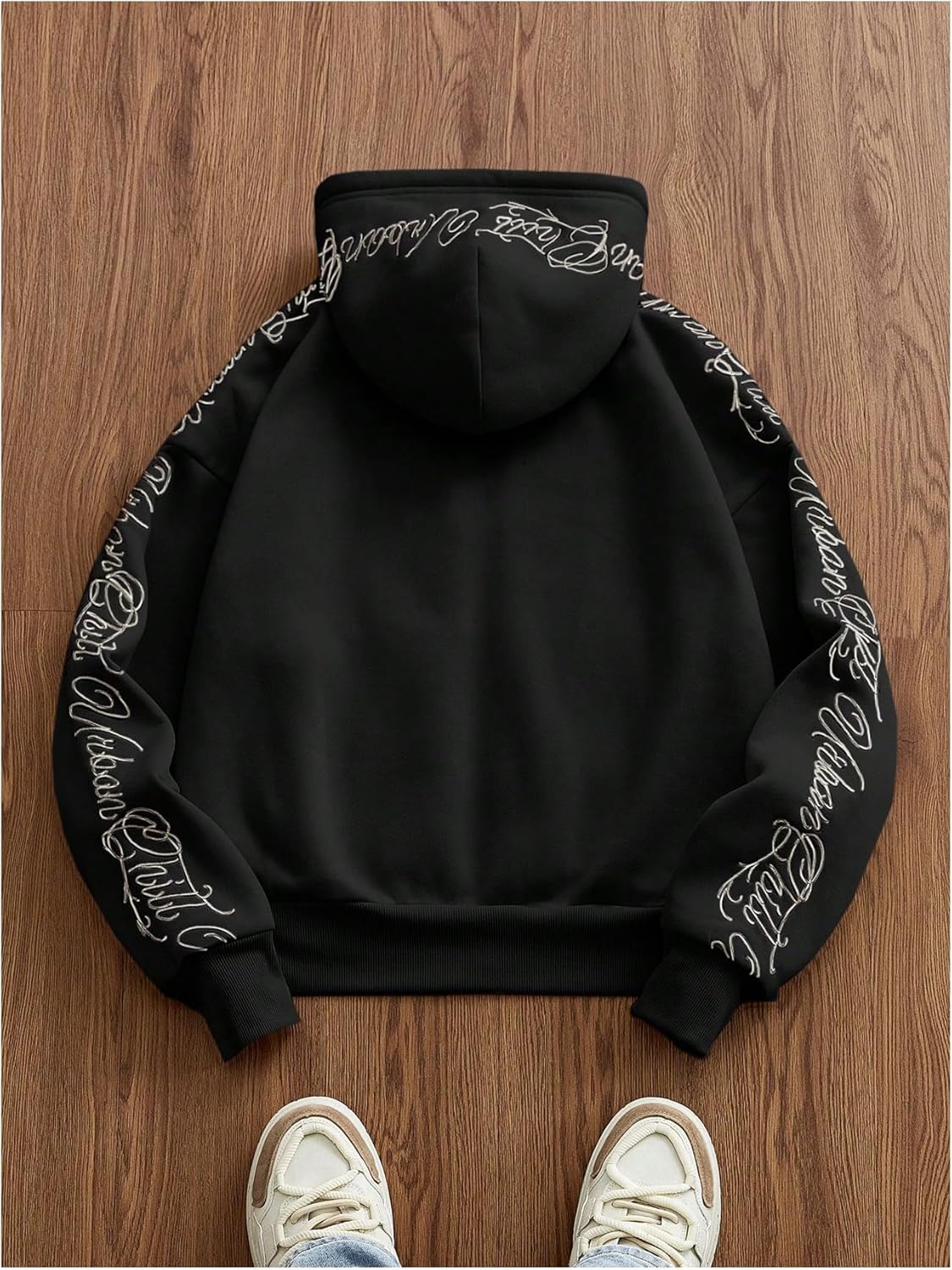 Men's Letter Graphic Hoodie Zip Up Y2K Fleece Sweatshirt Jacket Unisex Long Sleeve Hooded Sweatshirts Coat Streetwear - Image 2