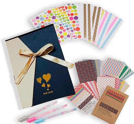 Amazon 手作り アルバム セット 記念日 誕生日 フォト メッセージ ノート 台紙 箱リボン Love Fun Market アルバム リフィル 通販