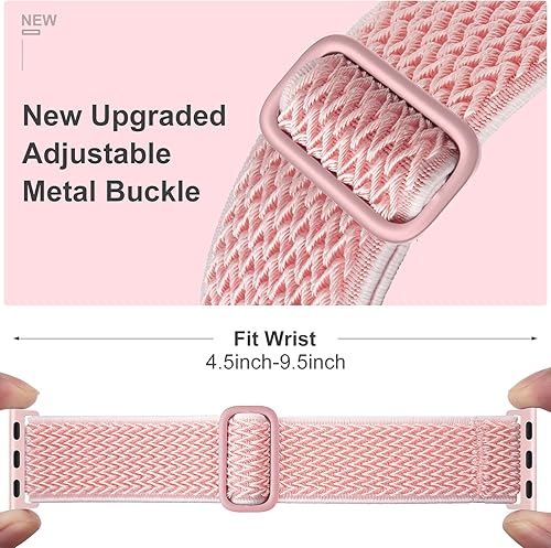 Miniatura 2 de Stretchy Braided Solo Loop Compatible for Apple Watch Band 38mm 40mm 41mm 42mm 44mm 45mm 46mm 49mm Adjustable Elastic Nylon for iWatch Series 11 10