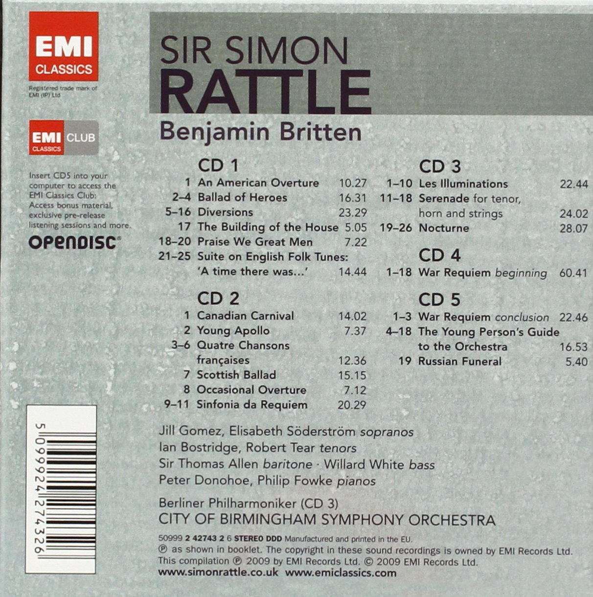 Rattle dirige Britten (Coffret
