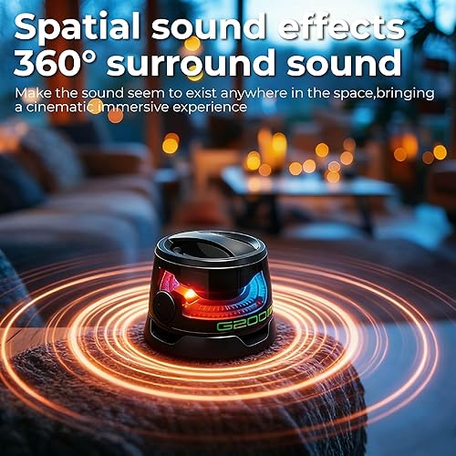 Miniatura 3 de Altavoz Bluetooth magnético G200, mini altavoz inalámbrico portátil con luz RGB emparejamiento de múltiples altavoces, soporte para teléfono, para