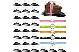 ZENFUN 100 Pcs Cake Slice Containers with Stickers