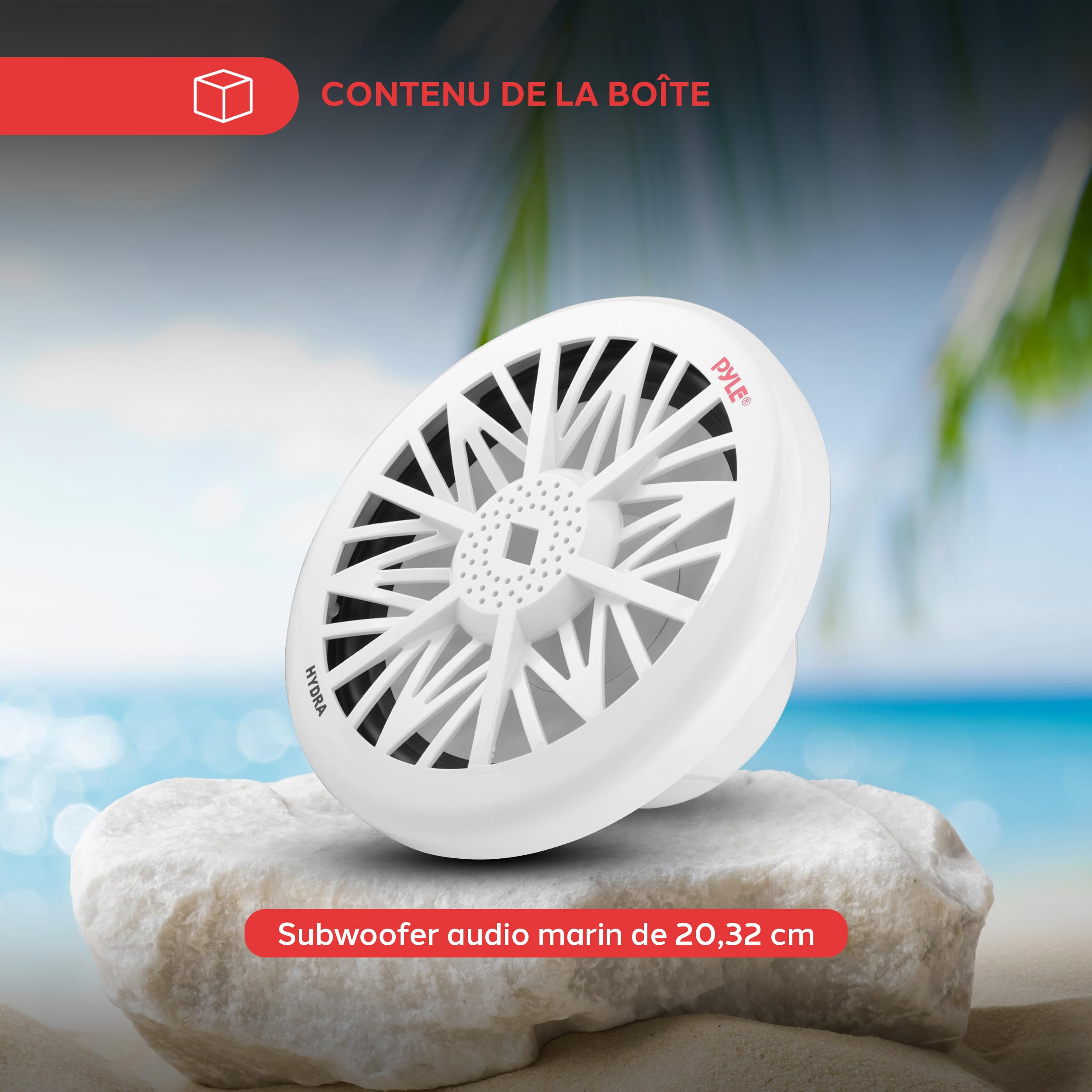 Pyle Haut-Parleurs Marine - Enceintes Extérieurs 2 Voies - Système Audio Stéréo Résistant à l'eau et aux Intempéries - Haut-Parleur Marin étanche - 240 Watts - 1 Paire - Blanc
