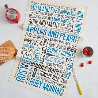 Victoria Eggs | Tea Towel | Cockney Rhyming Slang Tea Towels For Kitchen | Funny Kitchen Towel & Dish Cloths | 100% Cotton Tea Towels | British Gifts & London Gifts And Souvenirs | London Tea Towel