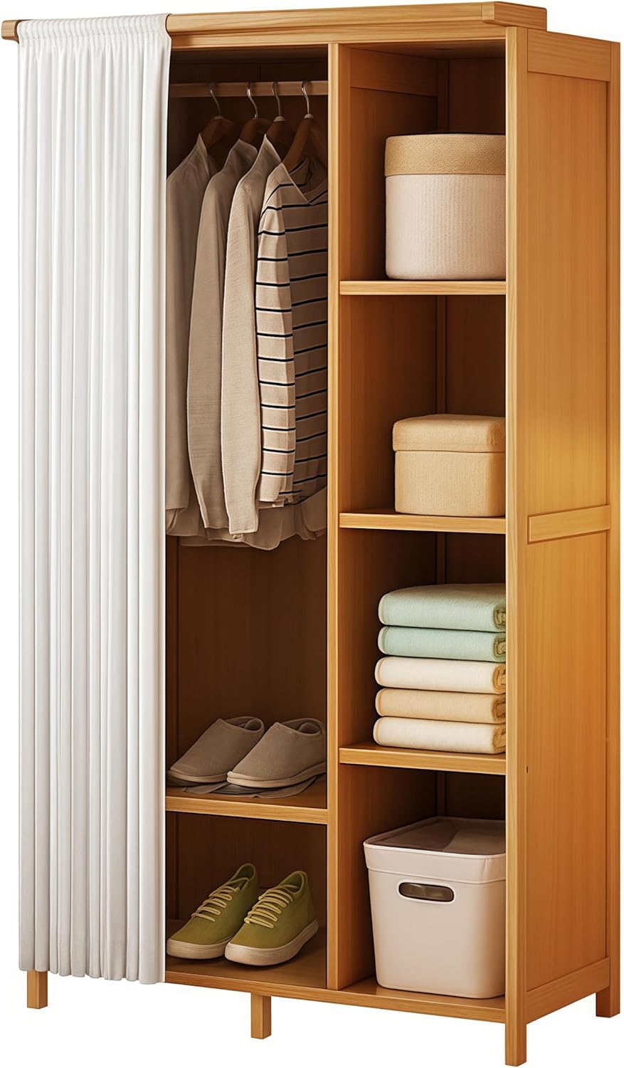 【無垢ひのき材】木とアイアンのスリムハンガーラック 無垢ひのき材】木とアイアンのスリムハンガーラック ハンガーラック