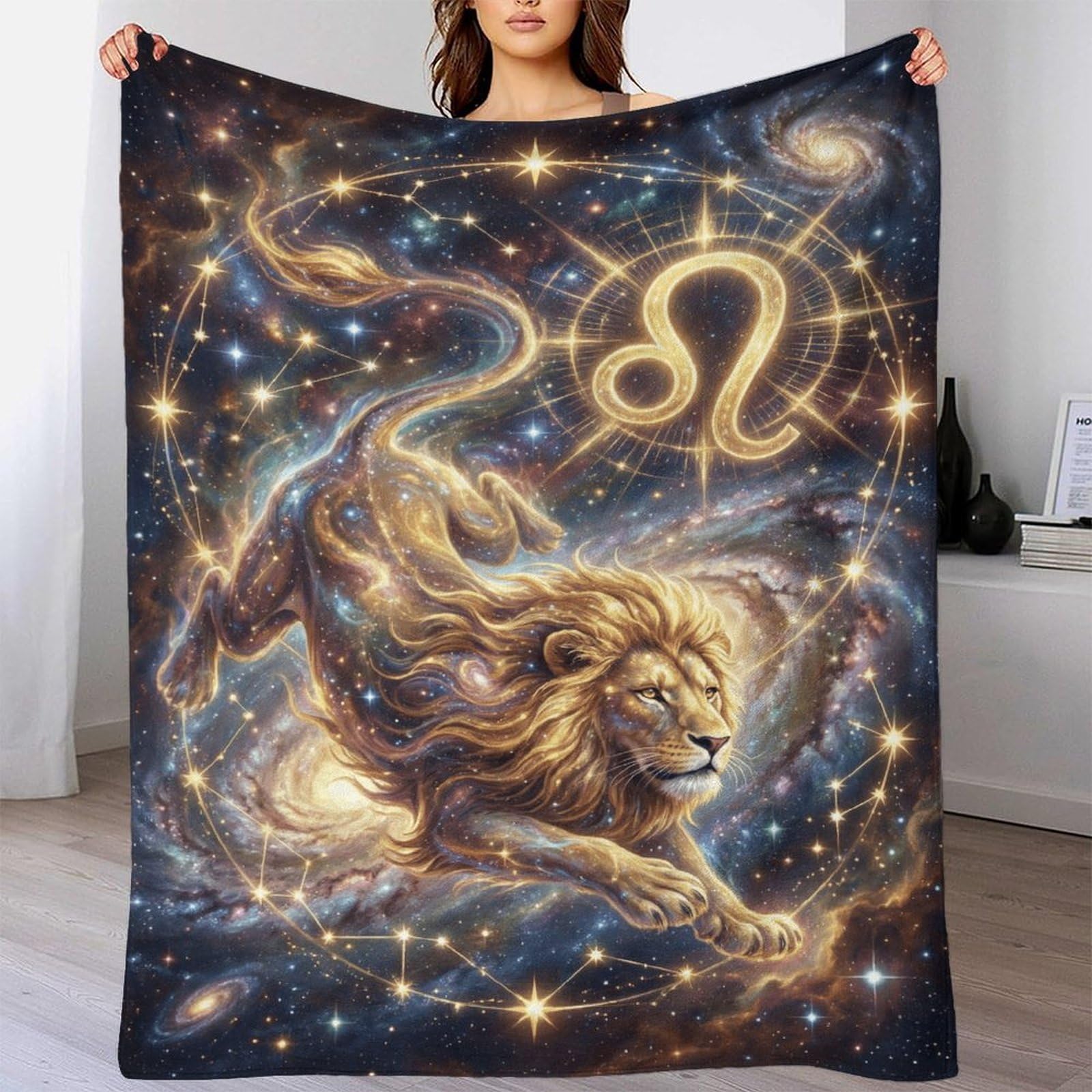 W7C8U2X3 Leo Zodiac for for Flannel Throw Blanket, Sofa Living Room