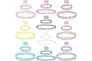 30PC Choker Henna Tattoo Necklace Bracelet Ring Set - Stretchy 90s Accessories...