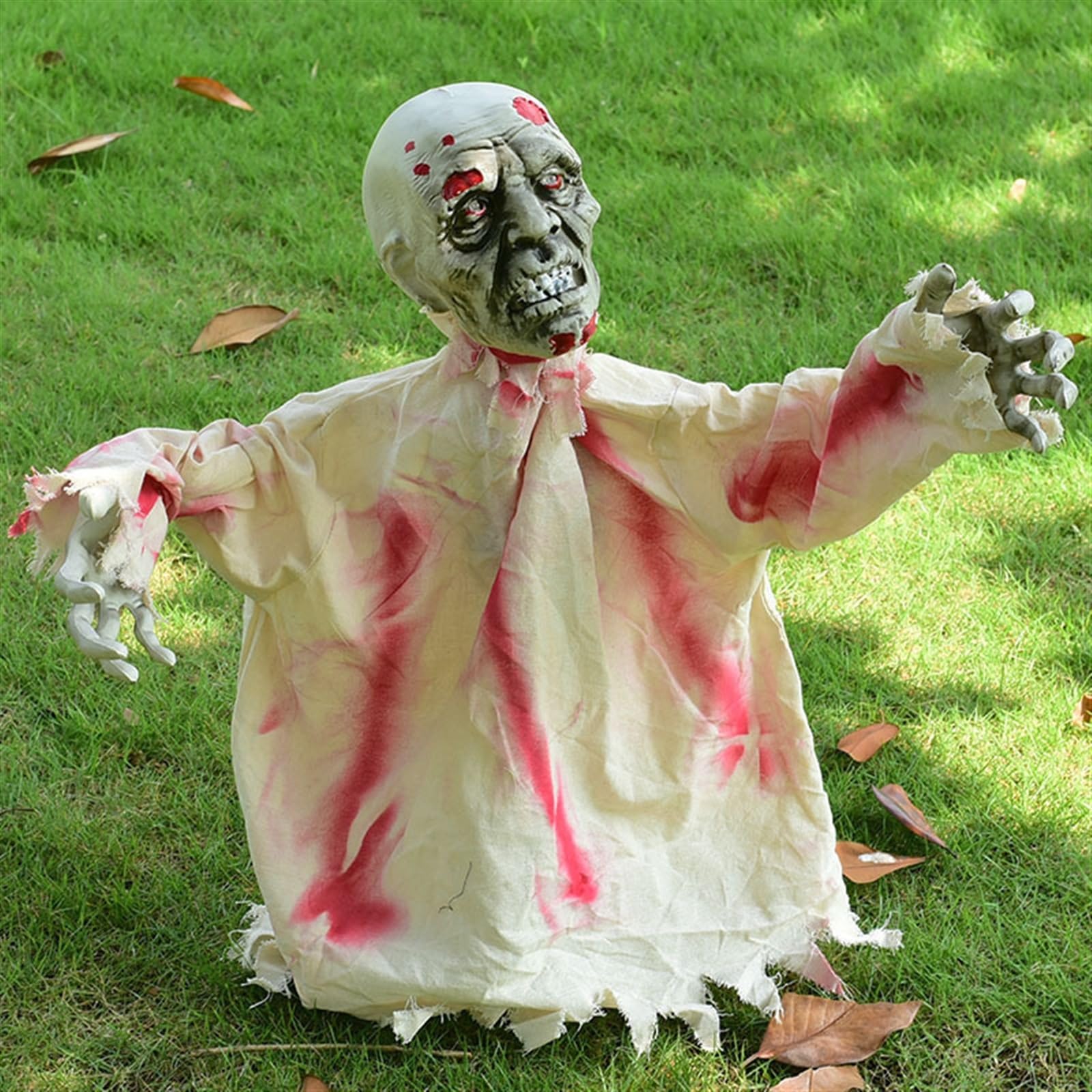 24"/30" Dekoracje Halloween Zombie Przełomowy z dźwiękiem, ruchomy, straszny, animowany rekwizyt dźwiękowy do wewnątrz, na zewnątrz, nawiedzony dom, trawnik, impreza na podwórku (Size : 75cm