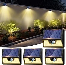 nipify Outdoor Solar Light with Motion Sensor, 4 Pack/3 Modes: Outdoor Solar Lights, Outdoor Solar Spotlights, IP65 Waterproof Outdoor Lamps for Garden, Garage, Patio, Paths