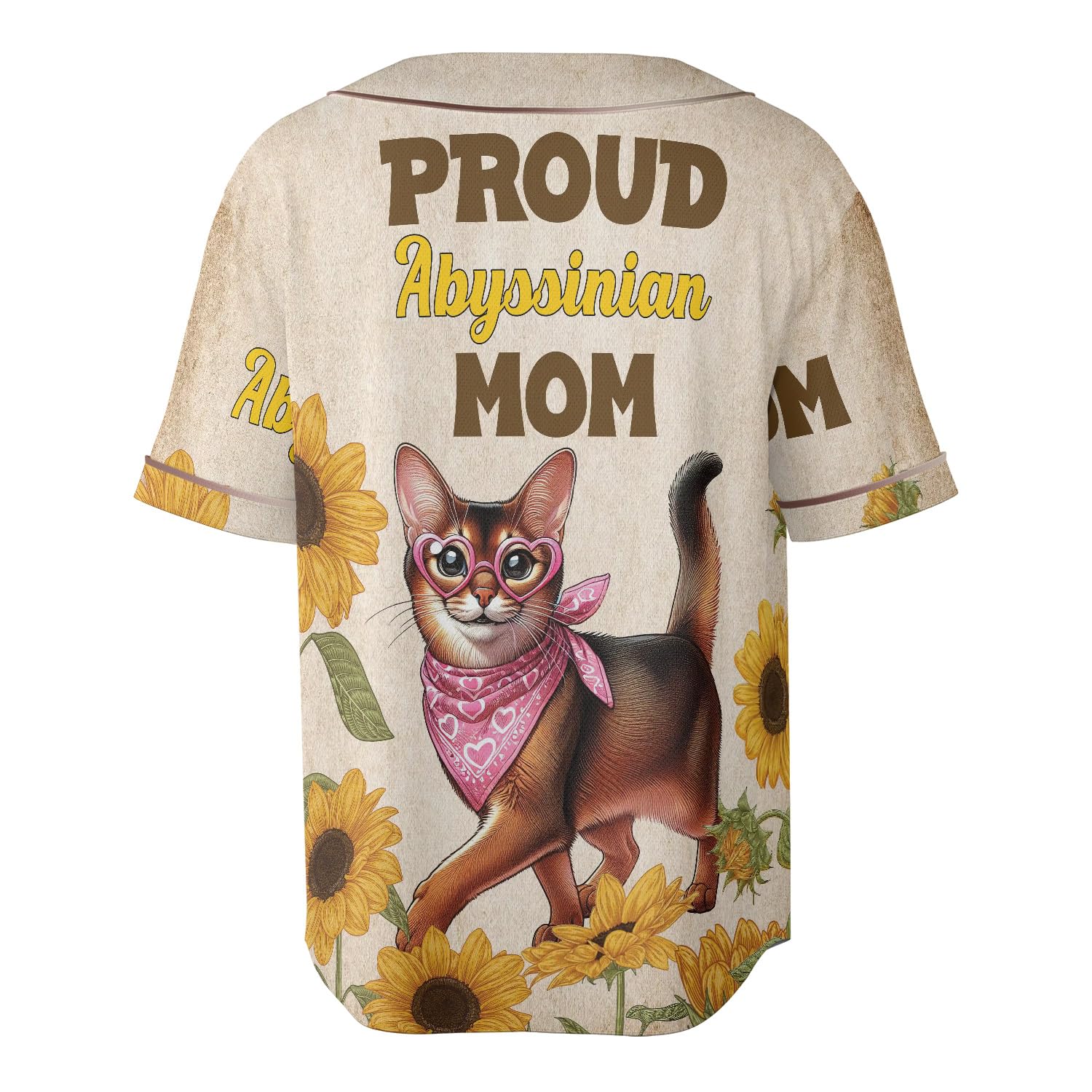 Proud Abyssinian Mom Happy Mother's Day with Love All Over Print 3D Baseball Jersey Shirt Cat Lover Kitten Owner Gifts Softball Sport - 02003