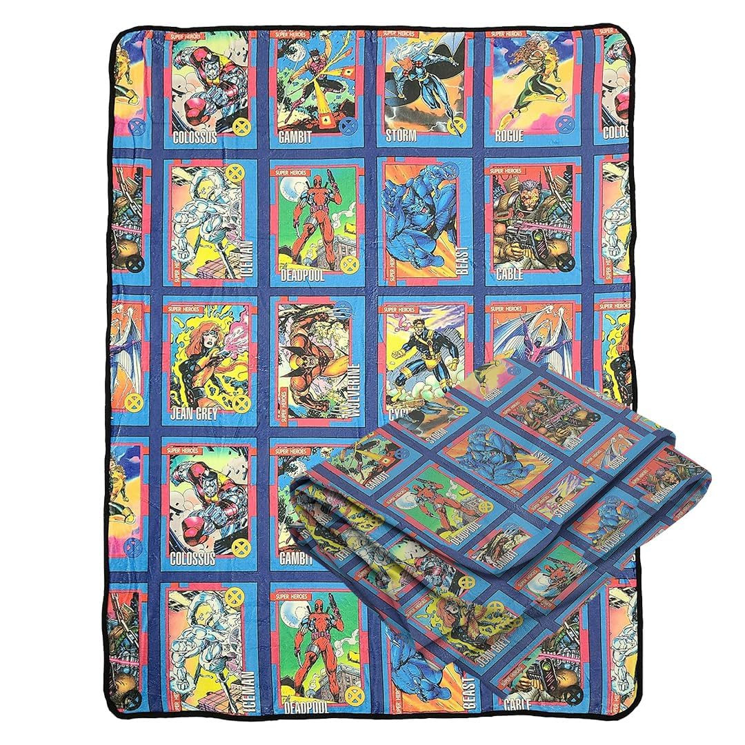 Amazon.com: Marvel X‑Men Comic Cards Fleece Throw Blanket – Ultra