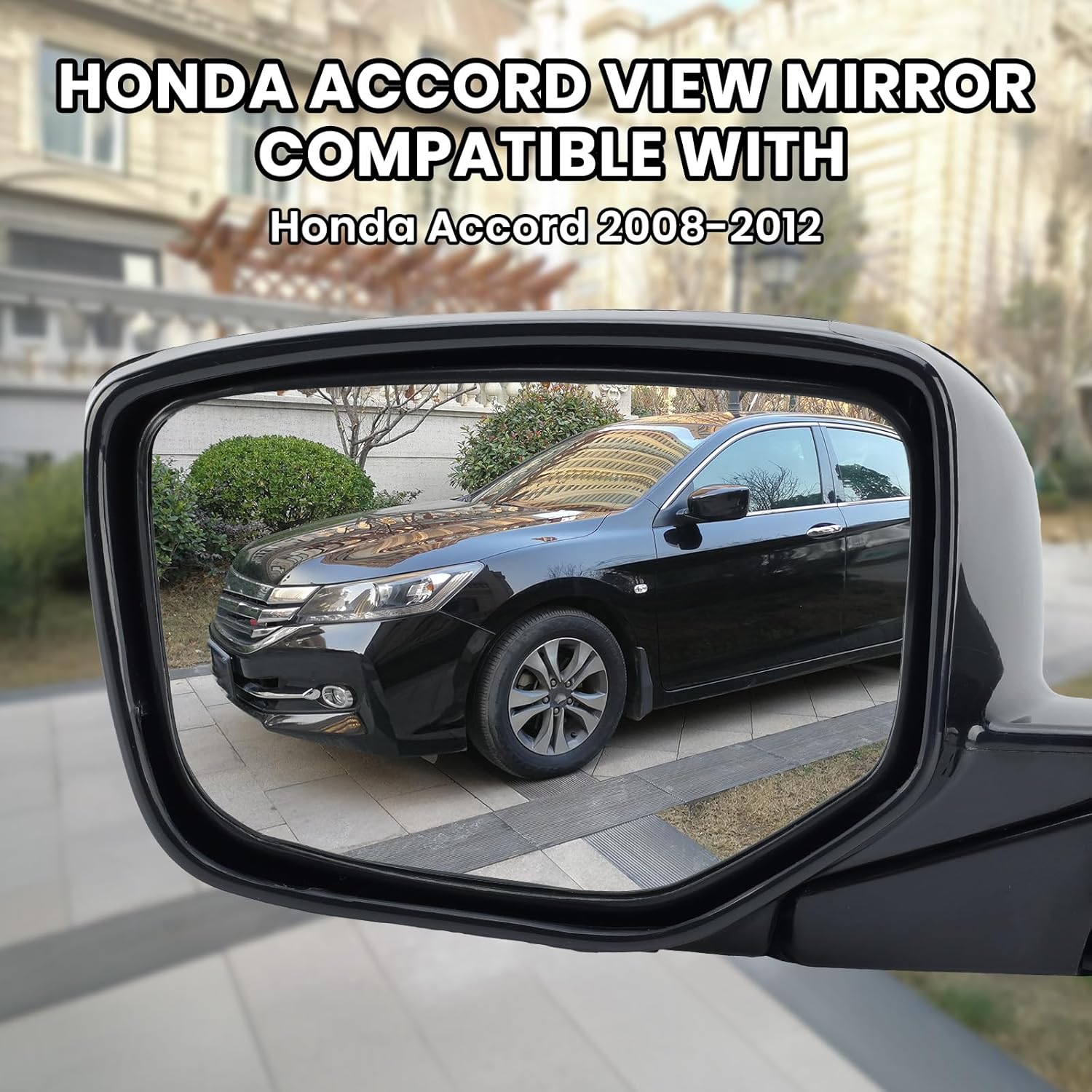 Left Driver Side Mirror Compatible with Honda Accord 2008 2009 2010 2011 2012 Power Manual Folding Non-Heated Door View Mirrors 3 Pins