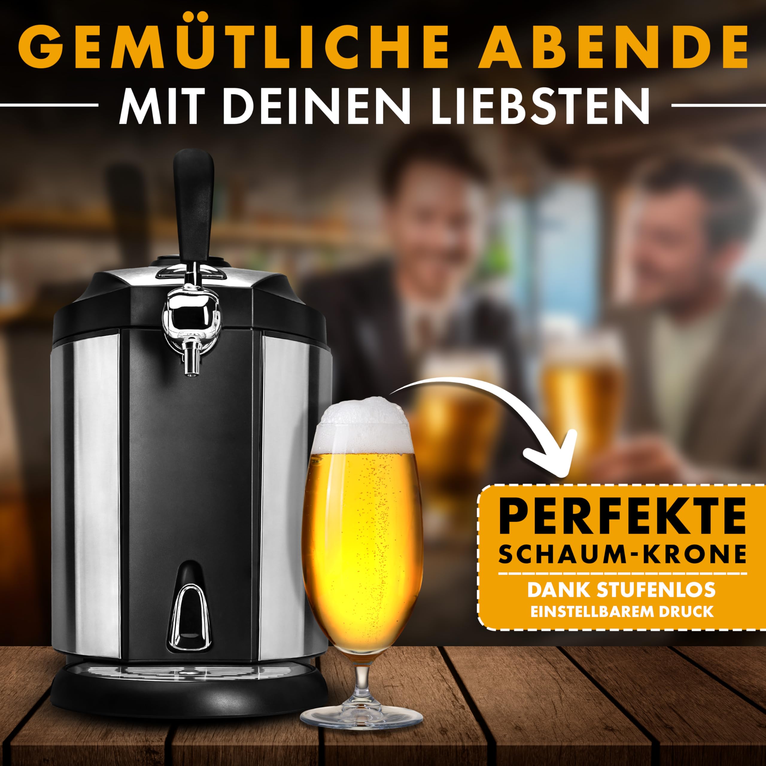 Clatronic Bierzapfanlage | handelsübliche Bierfässer | 5 Liter Bierzapfanlage | mit Kühlung von 2°C-12°C | Zapfanlage mit LED-Display | inkl. 3x CO2-Patronen | komfortable Temperaturreglung | BZ 3740