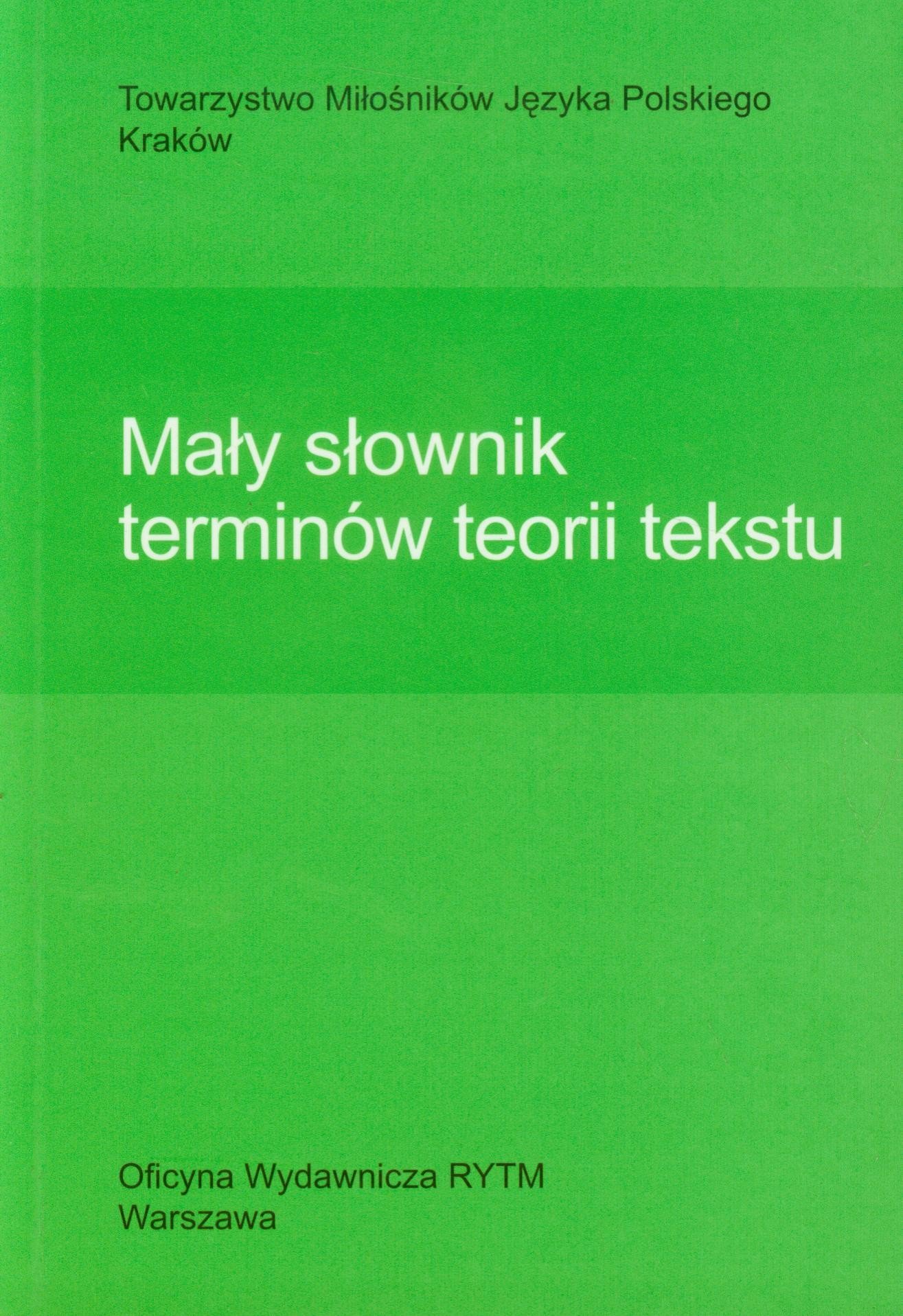 Maly slonik terminow teorii tekstu