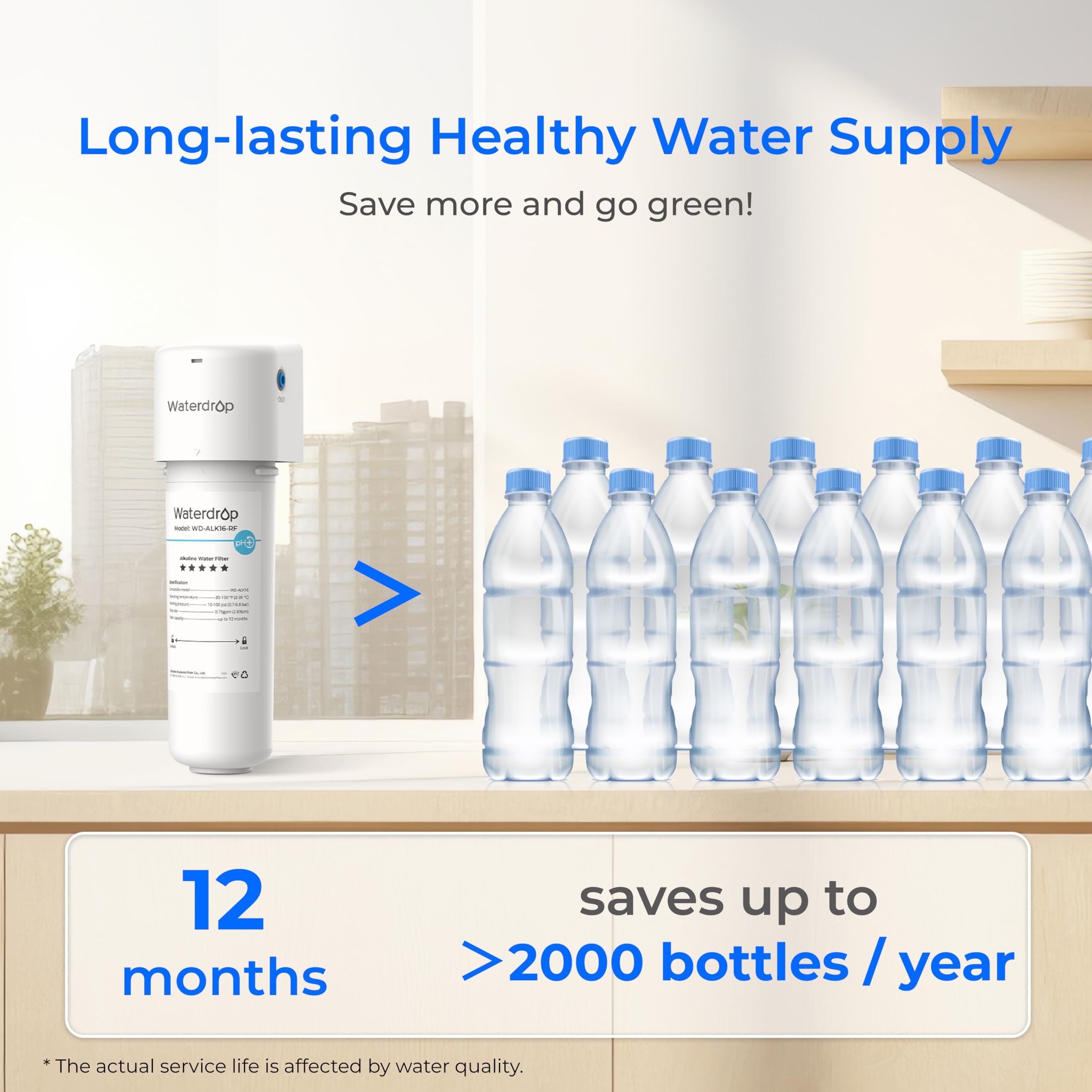 Waterdrop Alkaline Water Filter System for Sink WD-ALK16 Mineralizing Water to 9 5 pH NSF ANSI 372 Certified — view 6