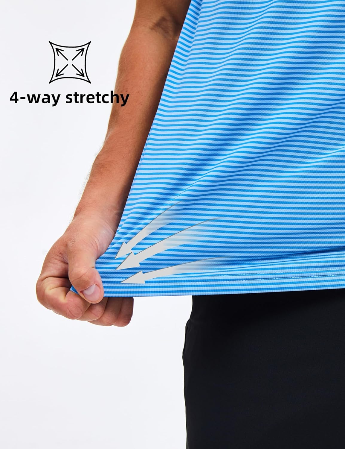 MAGCOMSEN Men's Polo Shirts Short Sleeve Striped Golf Polos Dry Fit Casual Collared Shirt - Image 5