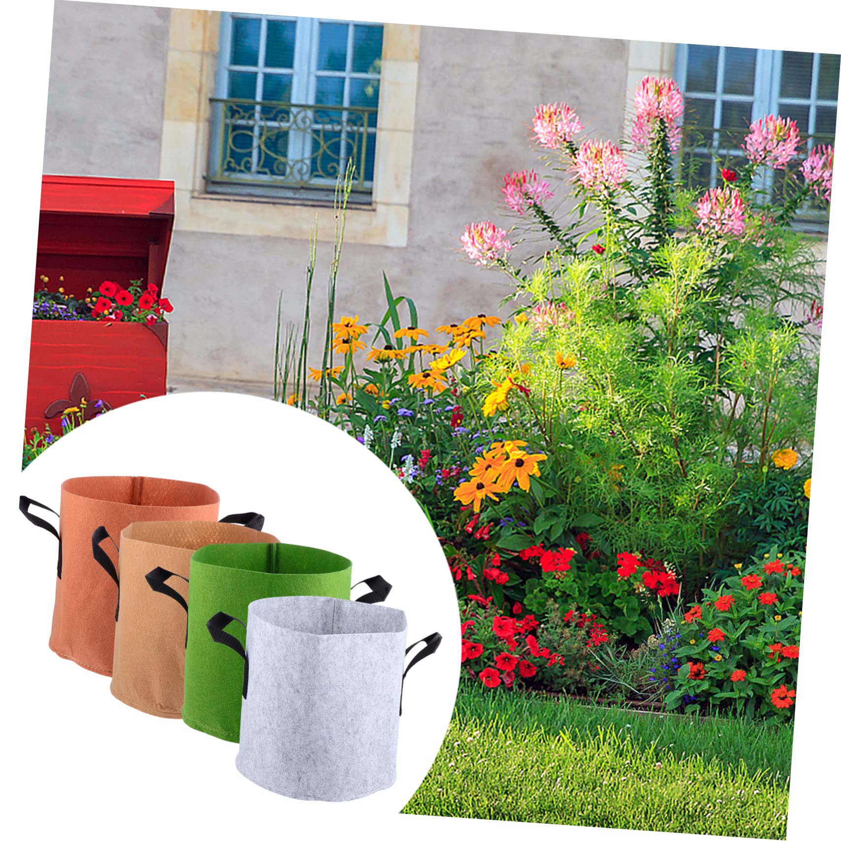 UKCOCO 2 Series Bolsa De Plantación De No Tejida Gruesa Y Transpirable para Jardín Bolsa para Almacenamiento De Plantas Y Exterior 4 Piezas*2