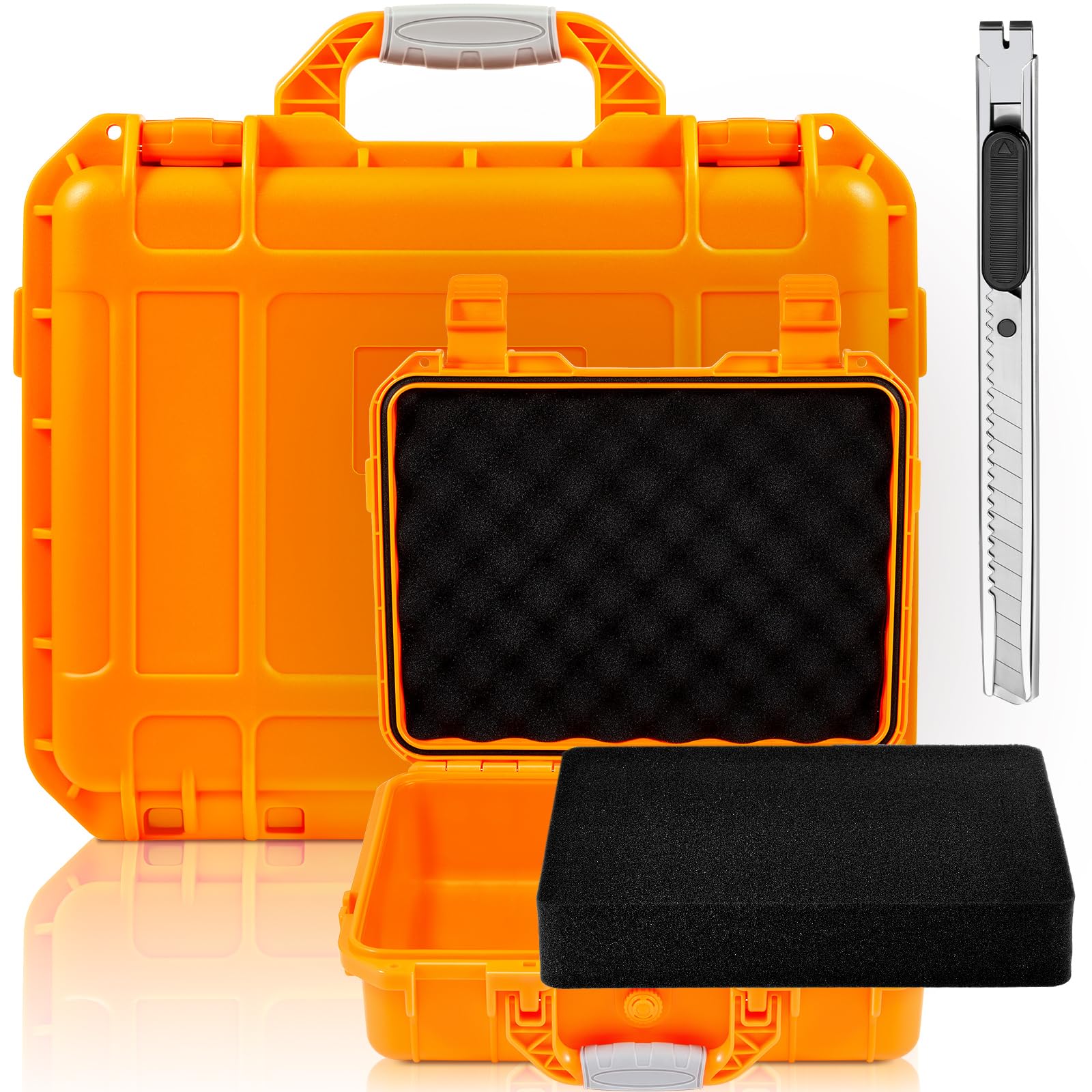 Relaxweex 14.3 x 11.4 x 4.5 Inch Hard Case, Stripe Shell, Orange