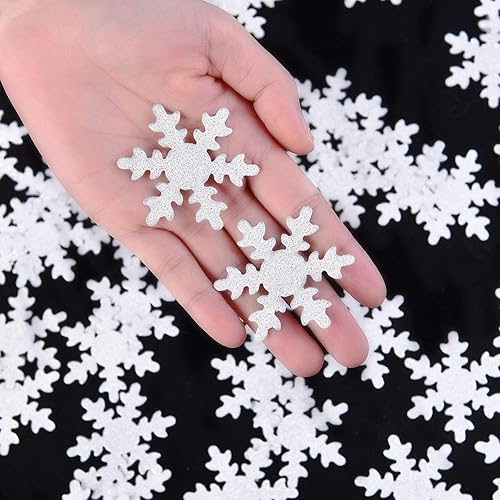 100 piezas de confeti de copo de nieve de doble cara, confeti de copo de nieve de Navidad, confeti de copo de nieve, decoración para Navidad, baby