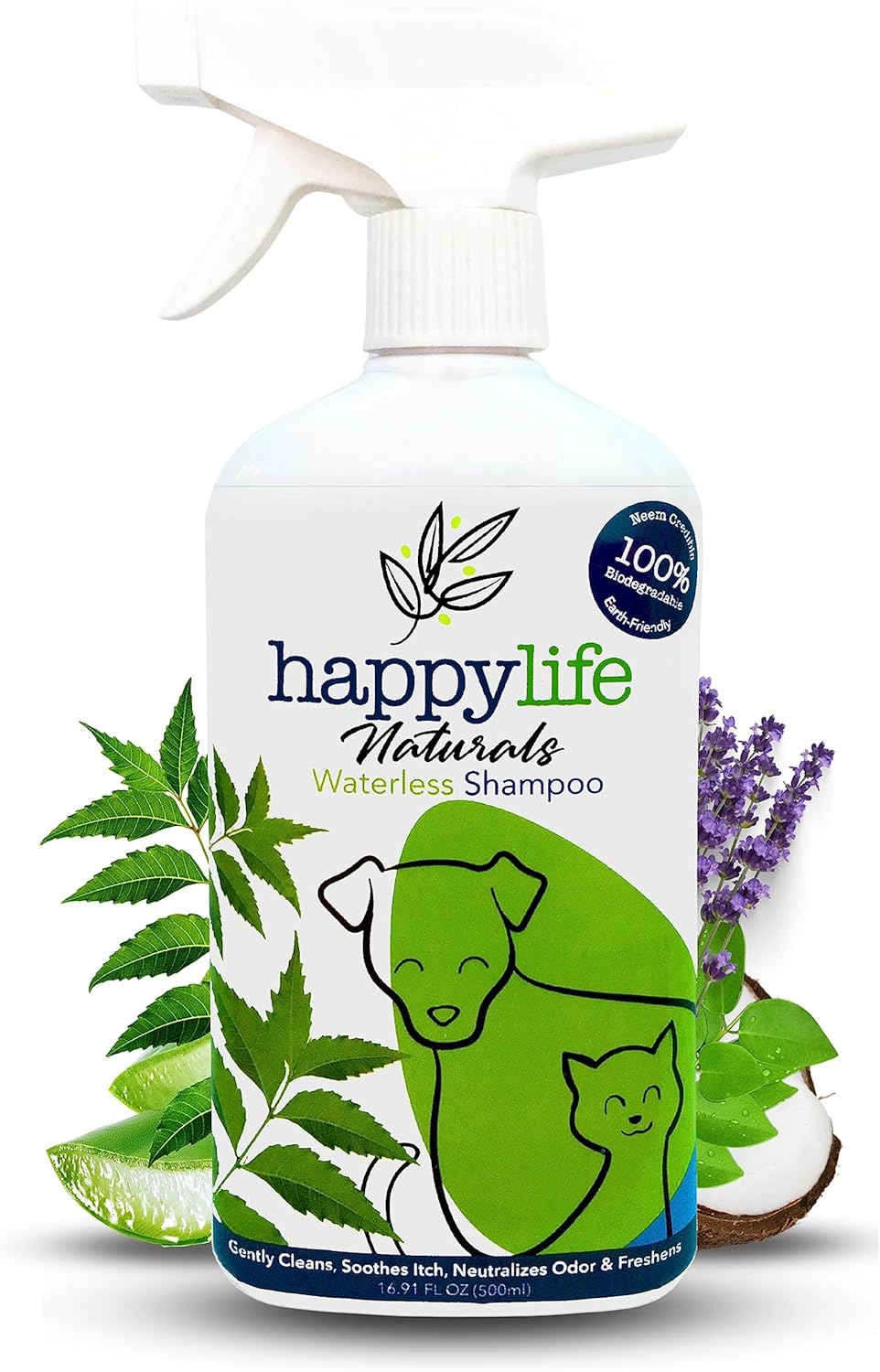 Happy Life Naturals Waterless Pet Shampoo NoRinse Foaming