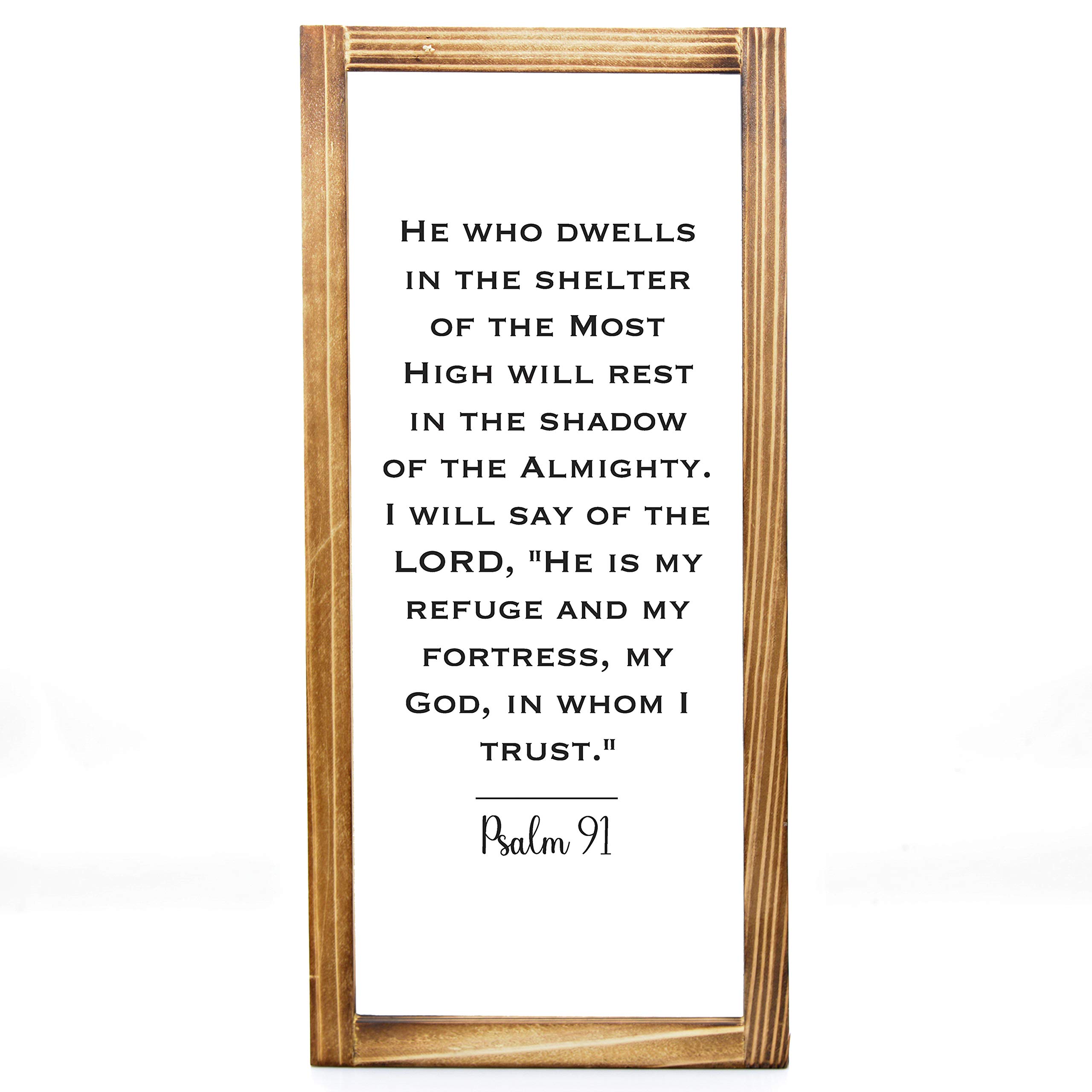 Psalms 91 Christian Wall Decor 8x17 In, Spiritual Wall Decor Sign