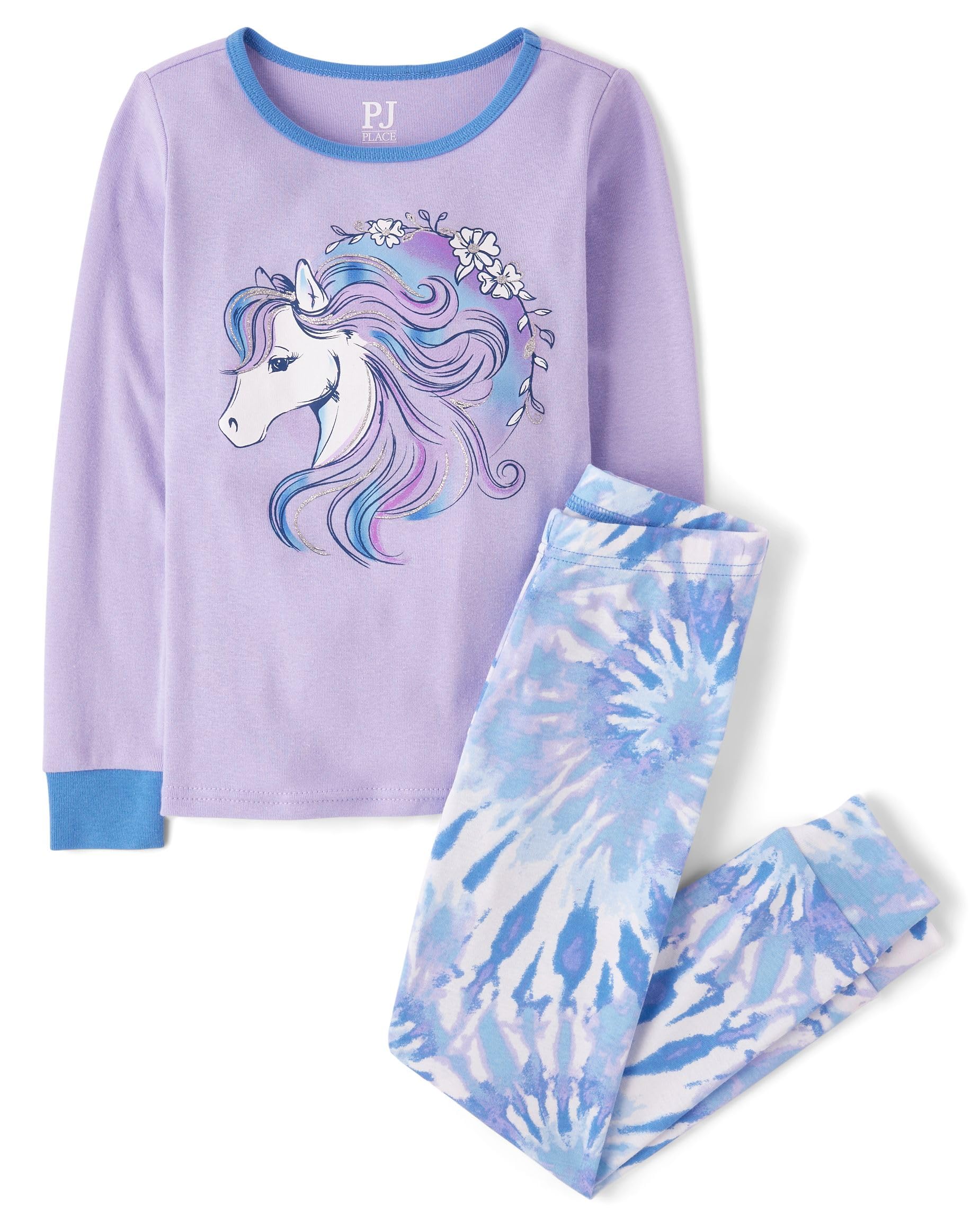 The Children's Place Girls' 100% Cotton Long Sleeve Top and Pants