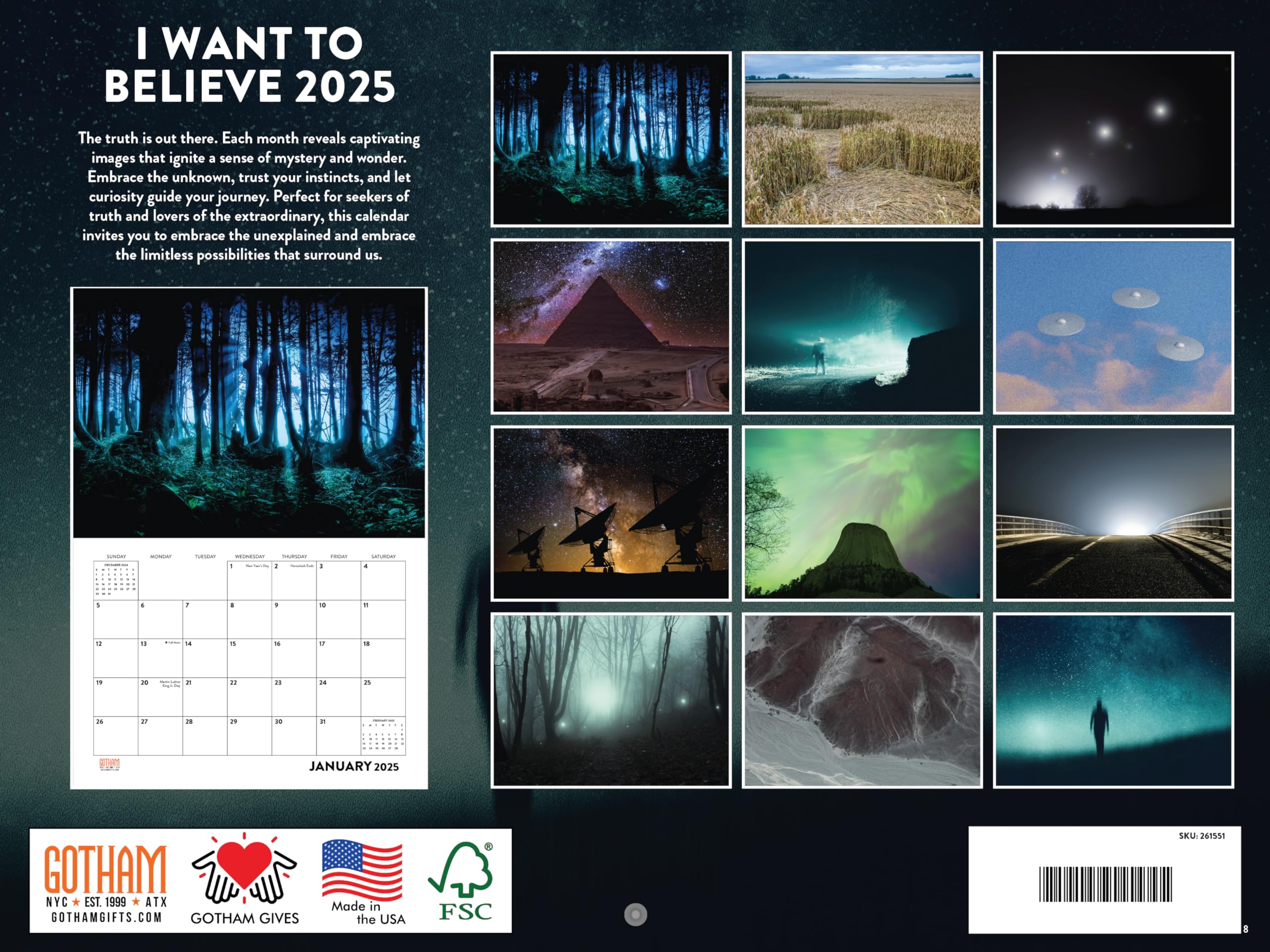 Snapklik.com : I Want To Believe Calendar 2025 Alien UFO Monthly Wall ...