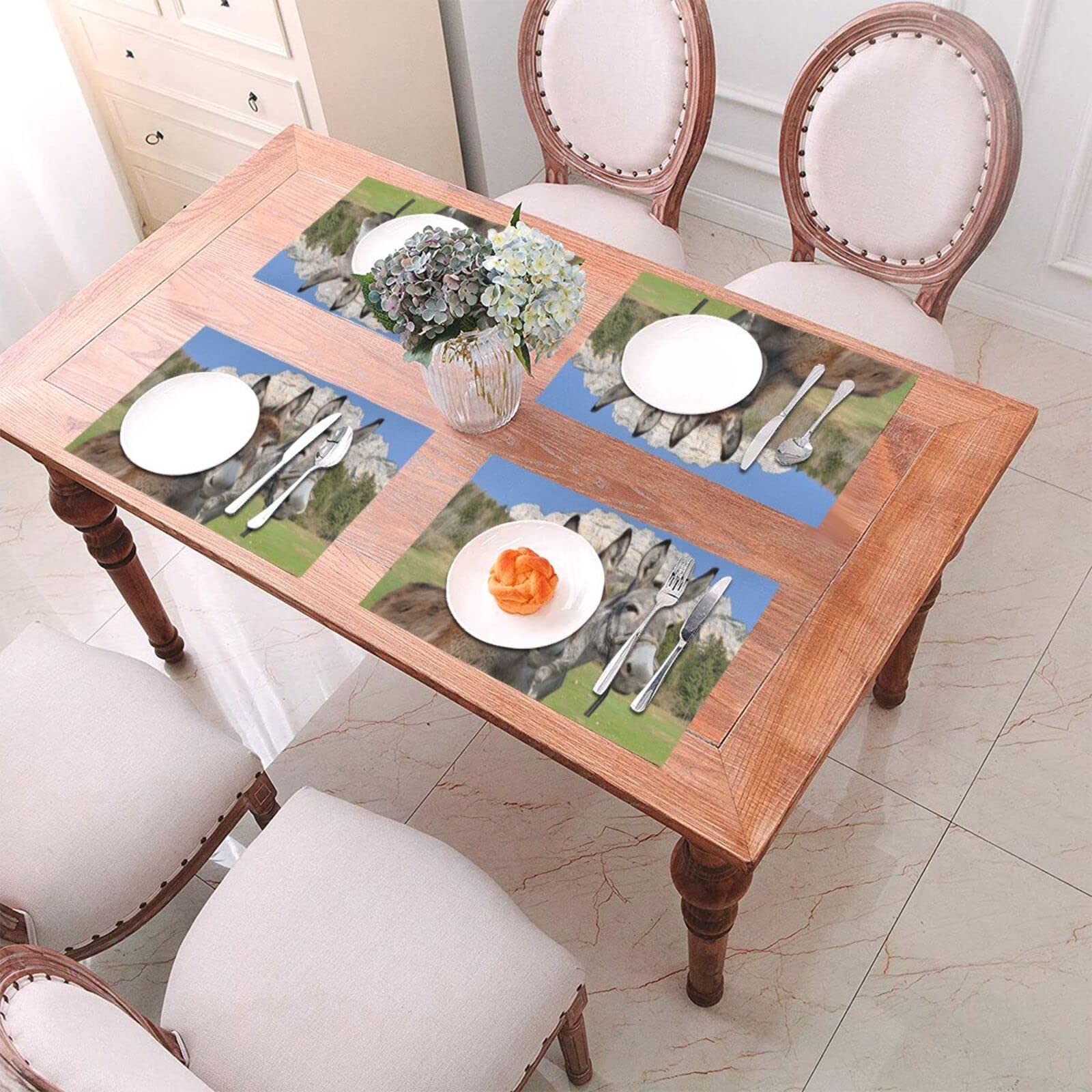 Tischsets Aus Gewebtem Vinyl – 4er Set, 45x30 Cm, Beige – Hitzebeständig Bis 100°C, Rutschfest & Waschbar