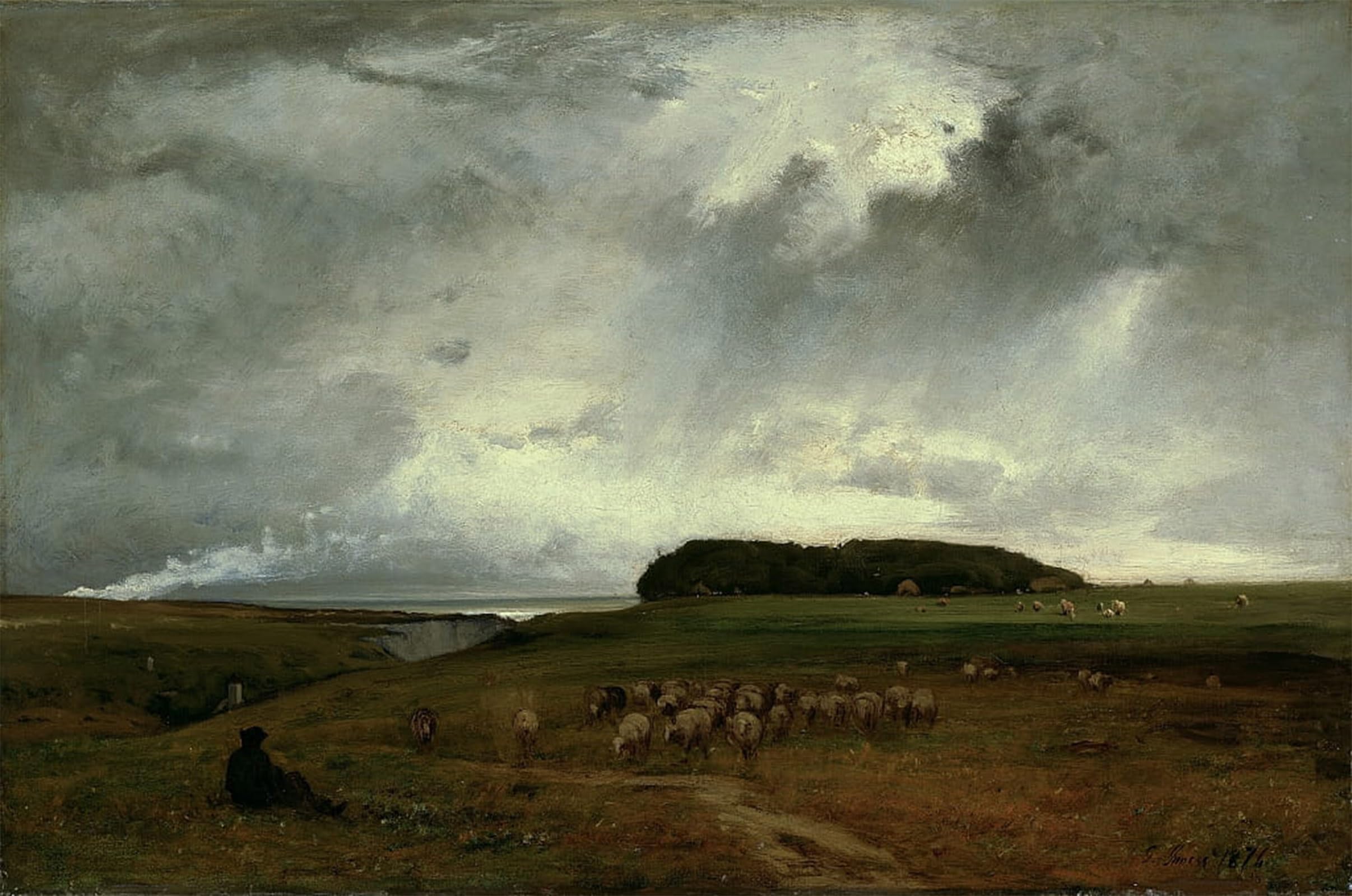 RZHRHJES Famous Painting Poster Art Canvas Print Retro Picture the Storm by George Inness Poster Wall Art for Home Decor 60x90cm