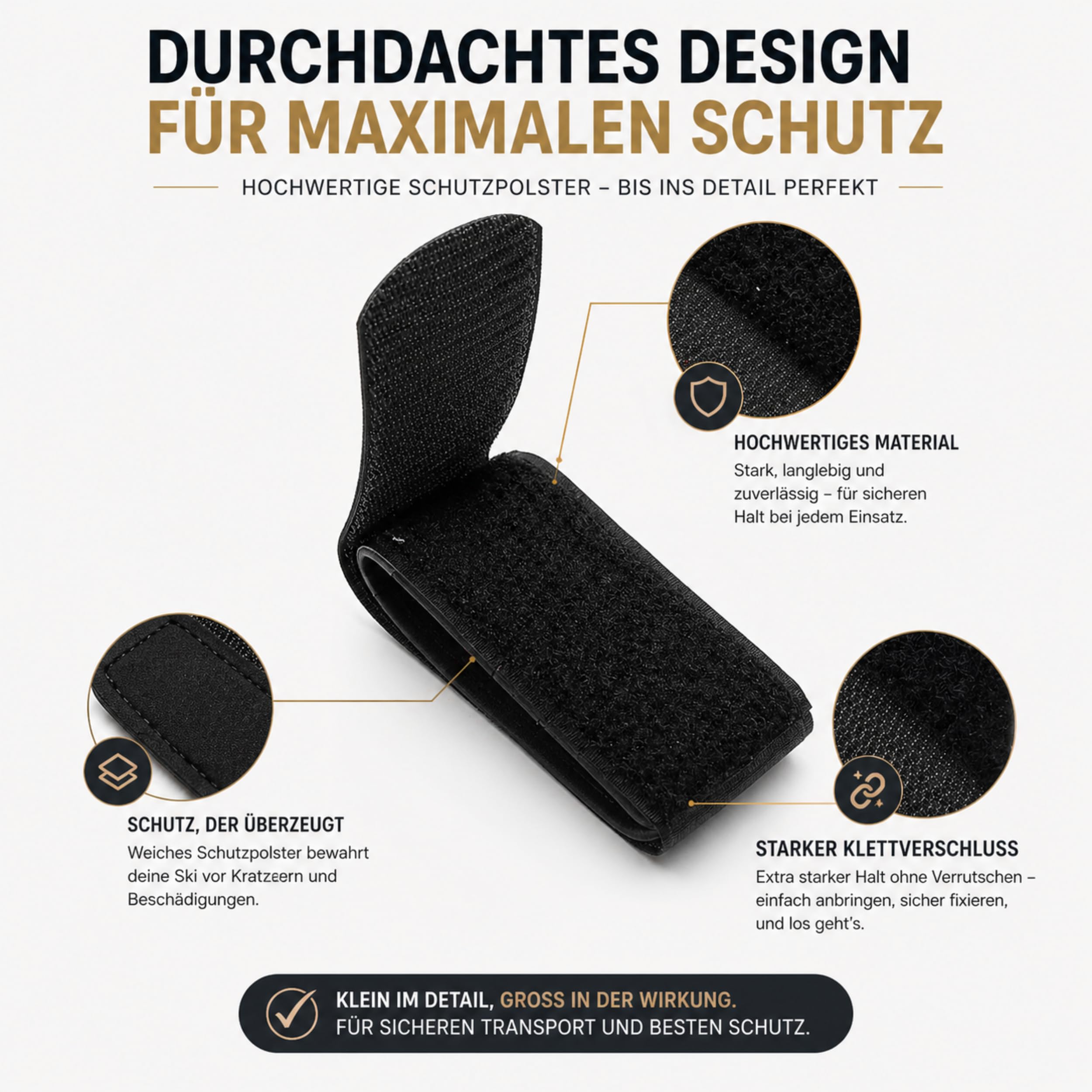 sunmondo 2 bandes de ski Connecteur protecteur noir