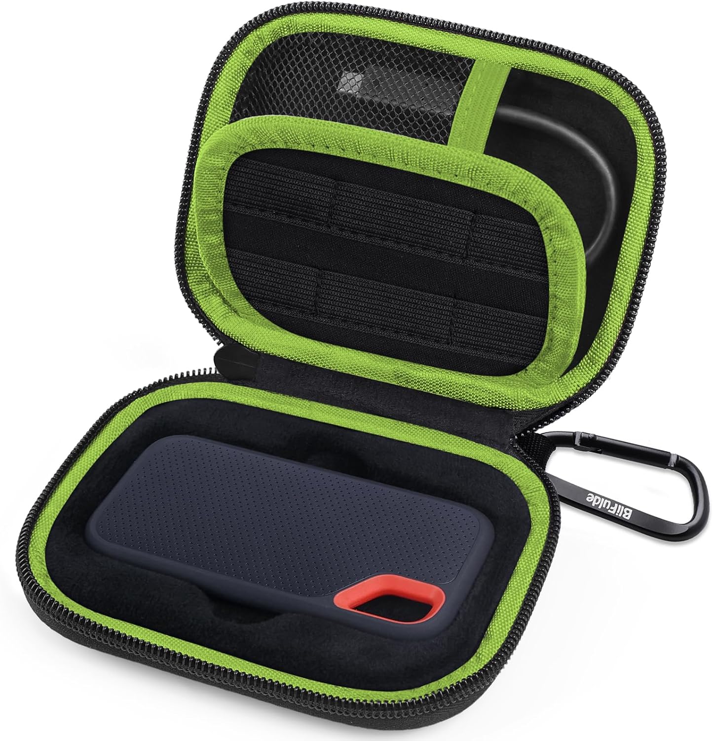 Hard Case for SanDisk Extreme Portable SSD 500GB 1TB 2TB 4TB 8TB External Solid State Drive Case -Custom-Insert Shockproof Protective Storage Travel Bag for SSD SD Card Holder (Green)