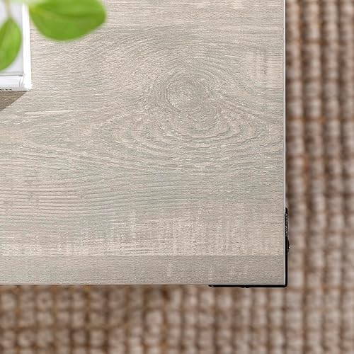 Miniatura 9 de Walker Edison Sedalia Moderna Metal X Mesa de centro, 40 pulgadas, gris de piedra Gris piedra,Roble rústico,Blanco (White Oak),Gris (Grey Wash)