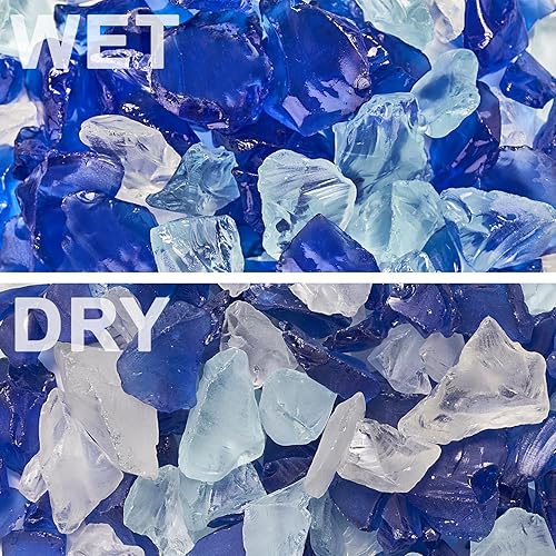 Miniatura 3 de Versátil bloque de vidrio marino esmerilado, rellenos de jarrón azul de 1 libra, gravas de acuario, decoración de cristal de mar, ideal para