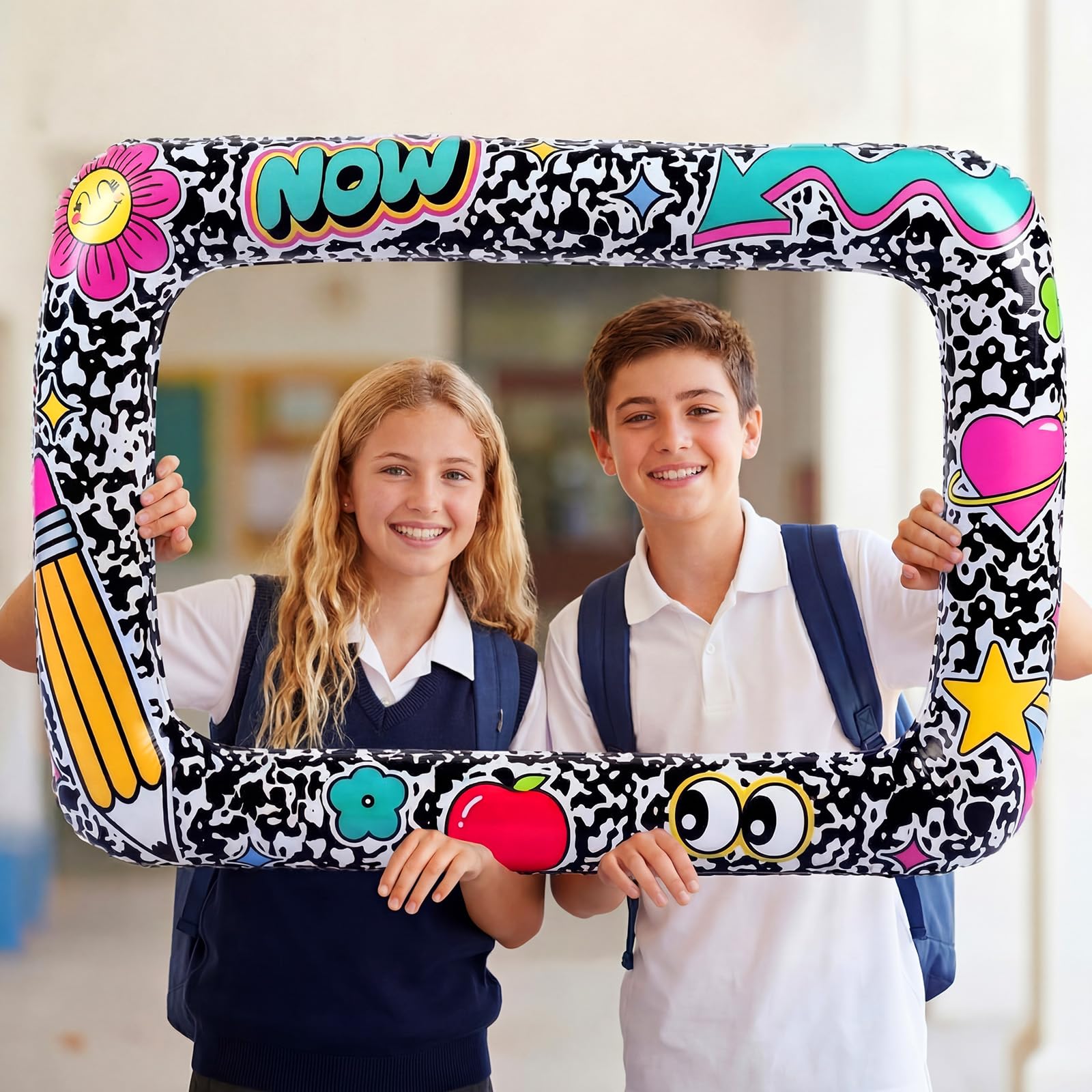 Colingmill Back to School Inflatable Photo Booth Frame Backdrop