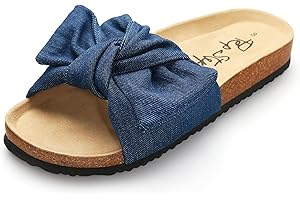 Denim Sandals For Women Size 9: Comfy Slip On Cork Foot Bed