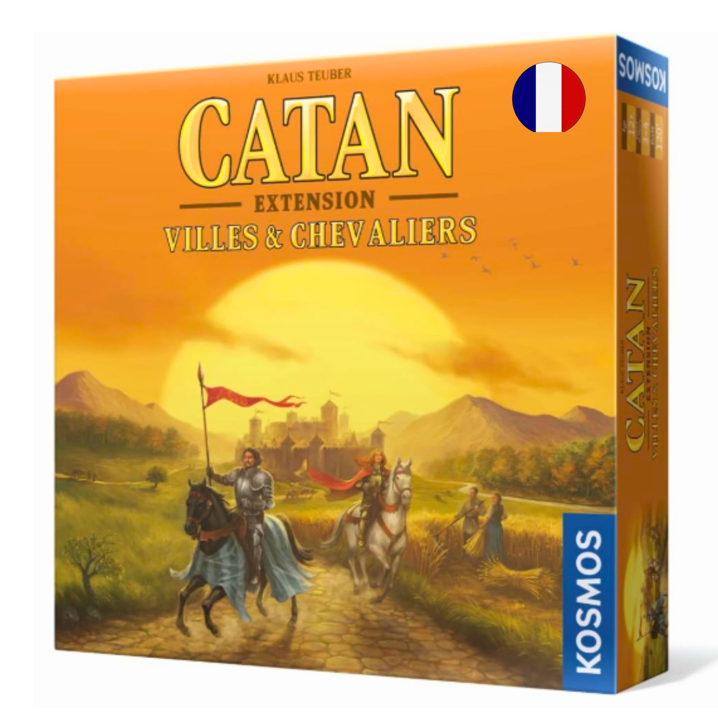 Kosmos - Catan : Extension Villes et Chevaliers - Jeu de Société pour Adultes et Enfants dès 12 Ans - 3 à 4 Joueurs - 120 Min - Jeu de Stratégie et de Négociation Immersif-Version Française