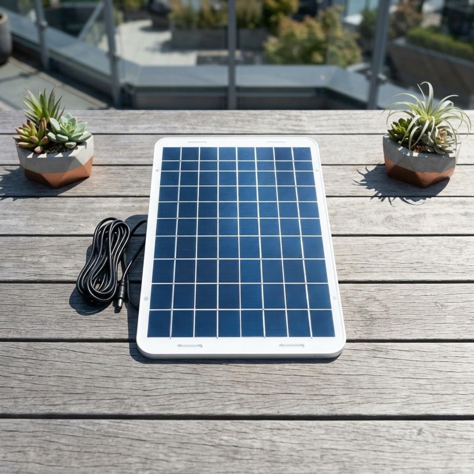 Caricatore solare da 15 W per telecamere di sorveglianza, modulo solare da 18 V senza manutenzione con DC5521, pannello resistente alle intemperie per alimentazione continua all'aperto