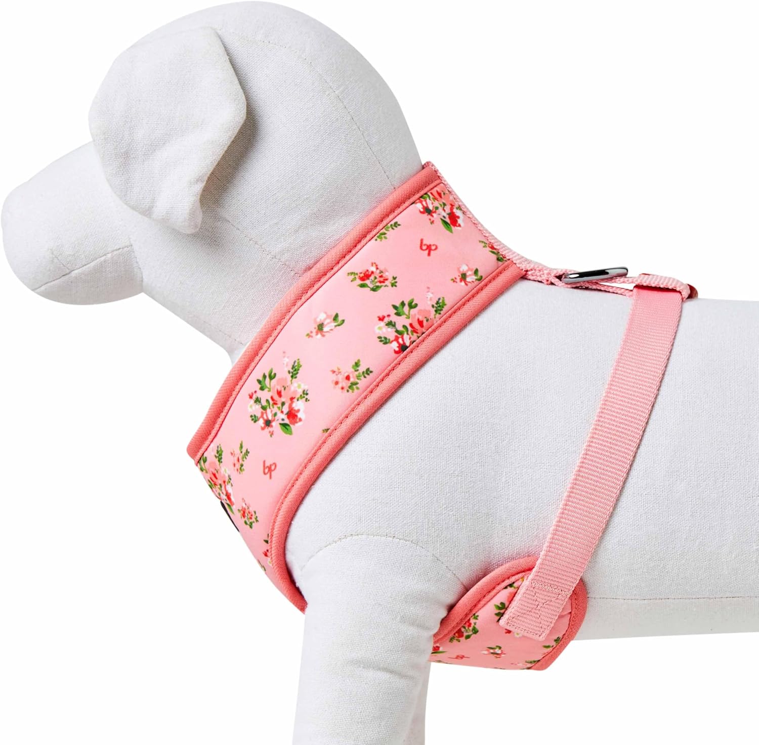 Blueberry Pet Soft & Comfy Spring Scent Inspired Floral Rose Baby Pink Dog Harness Vest, Chest Girth 16" - 21", Small, Adjustable Harnesses for Dogs