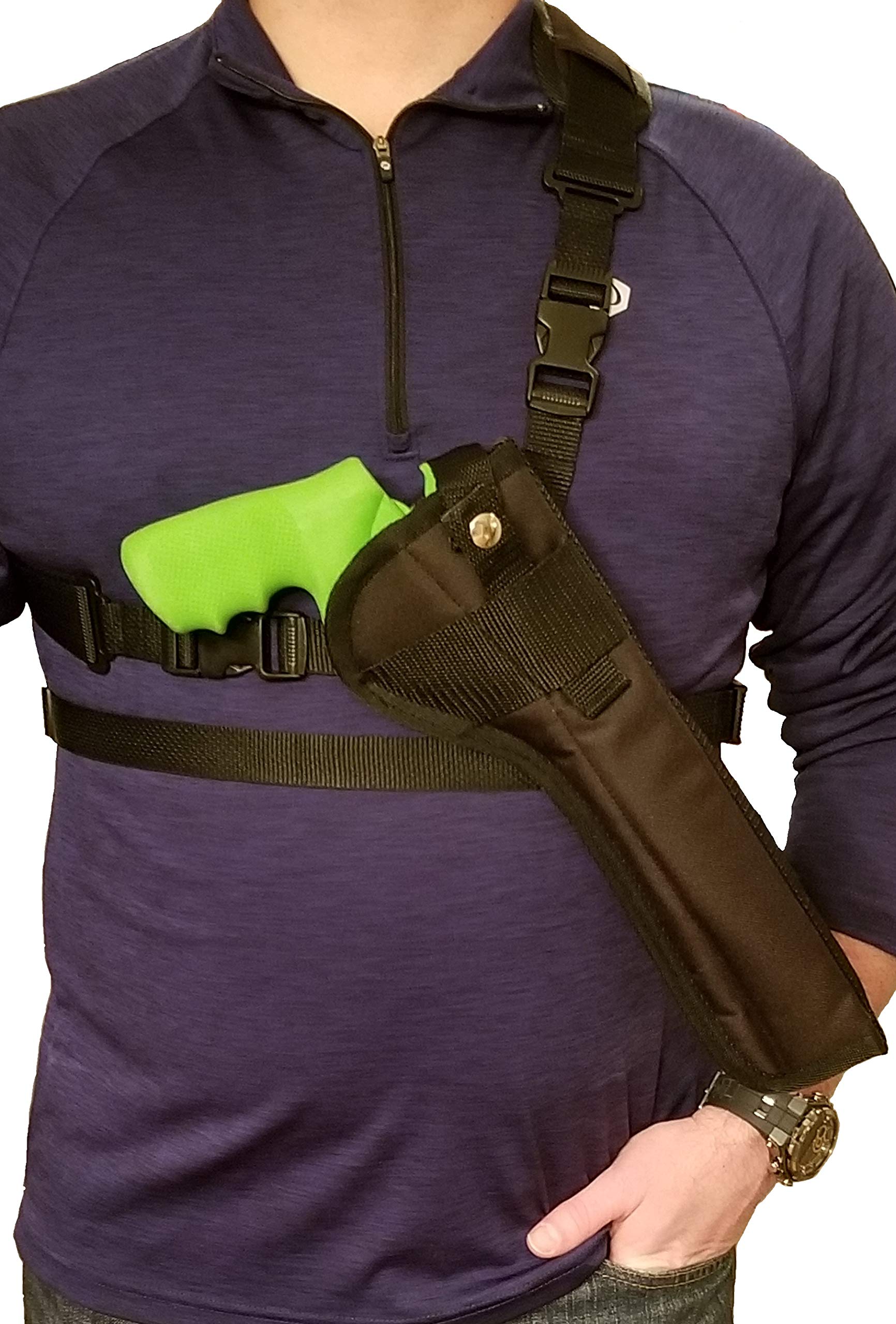 Chest/Shoulder Gun Holster | Fits Magnum Research BFR Long Cylinder Revolvers with a 7.5" or 10" Barrel and Other Similar Sized Long Cylinder Revolvers