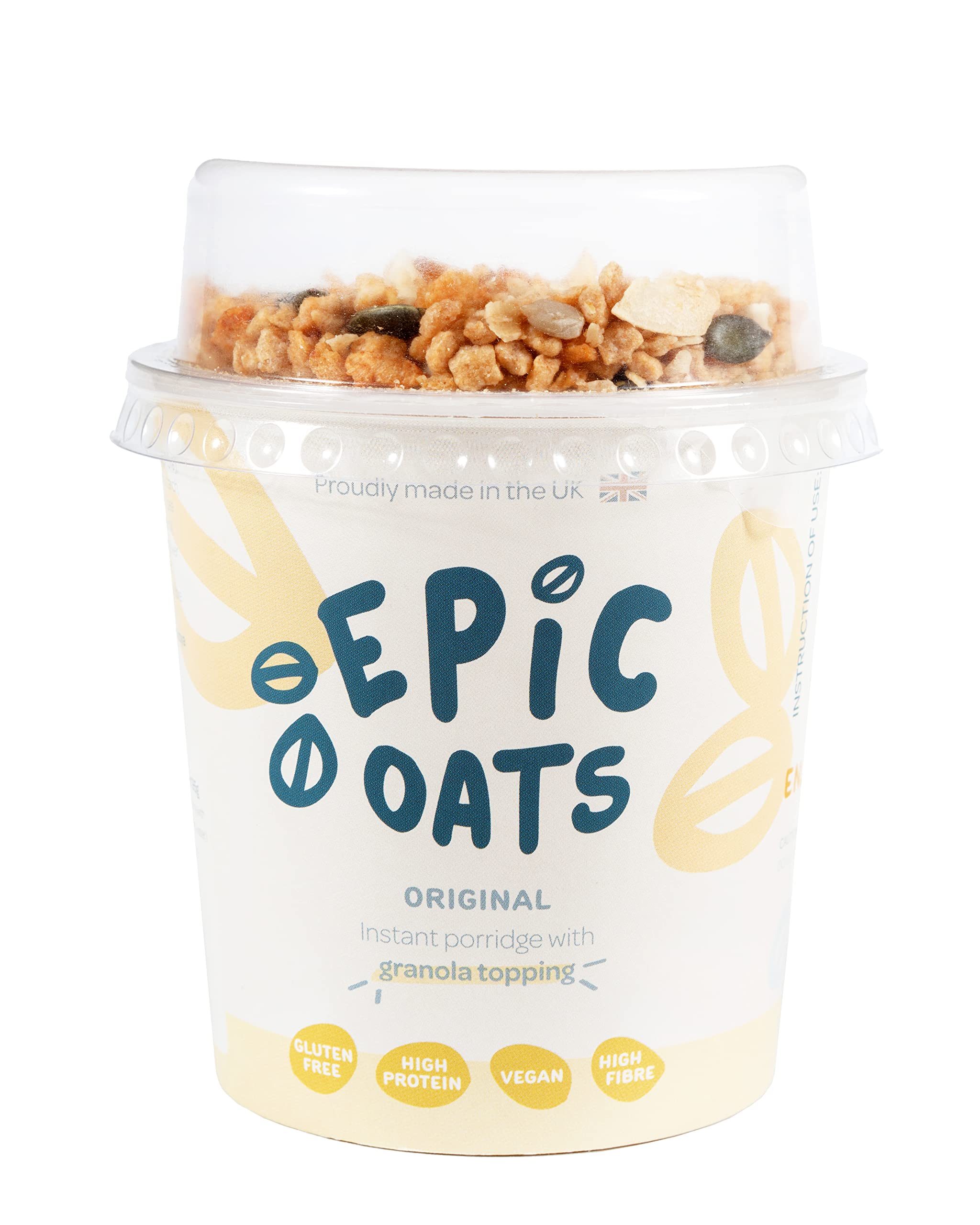Buy Epic Oats Original Instant Porridge Pot with Granola topping 12 x