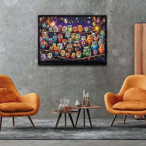 Miniatura 4 de Rompecabezas de la familia de búhos para adultos de 1000 piezas, rompecabezas para adultos de 1000 piezas, juguetes desafiantes, rompecabezas