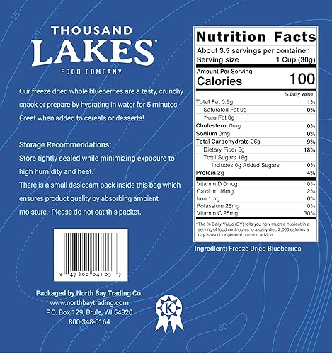 Miniatura 8 de Thousand Lakes Paquete de bayas liofilizadas a granel  100% fresas en rodajas de 5 onzas, paquete de 2 frambuesas enteras (2.4 onzas en total),