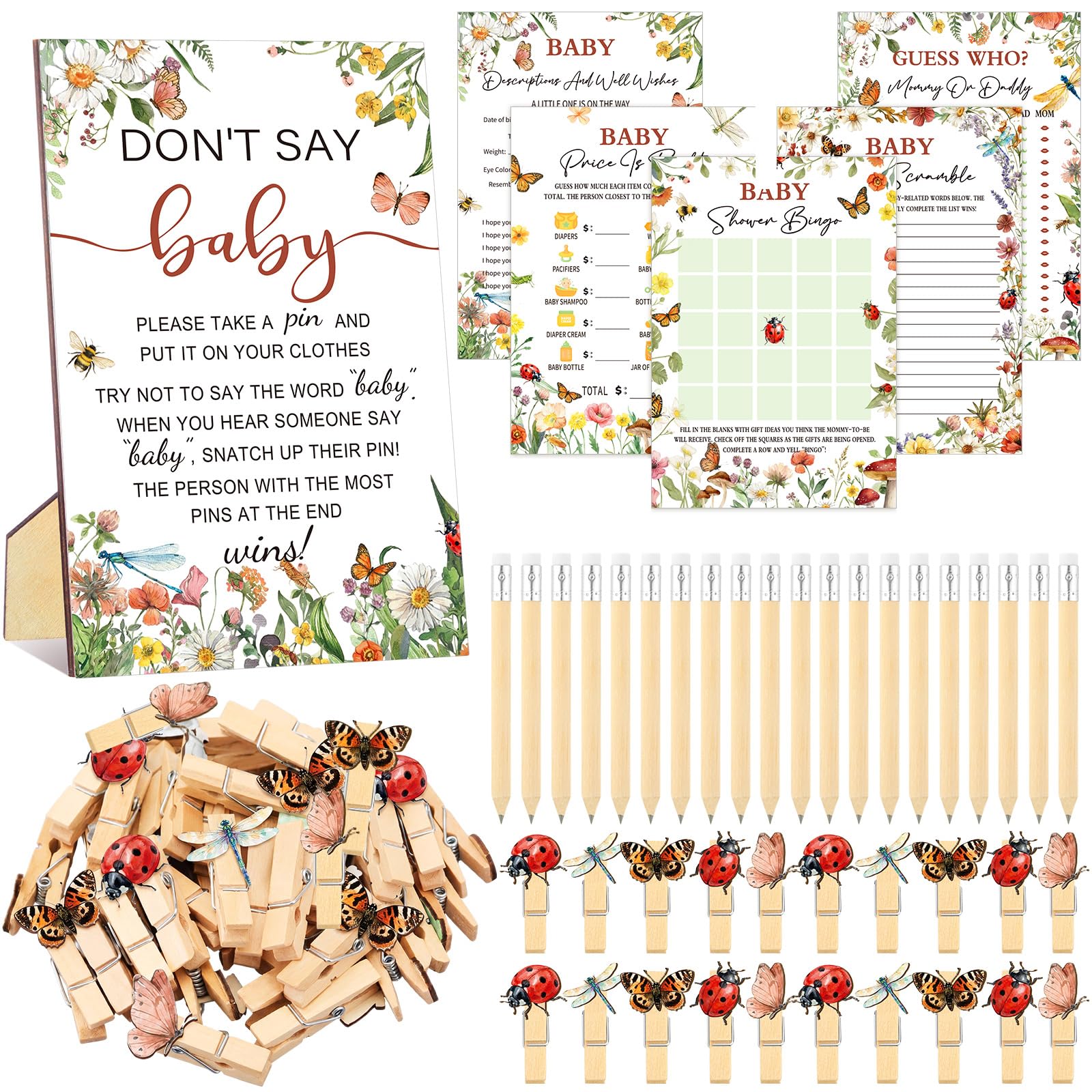 Patelai 321 Pcs a Little Love Bug Is on The Way Baby Shower Games Supplies