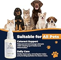 Vista 5 de Gotas para los ojos de perro, gotas oculares de catarata para perros, cuidado diario de los ojos para la humedad, comodidad y limpieza, soporte