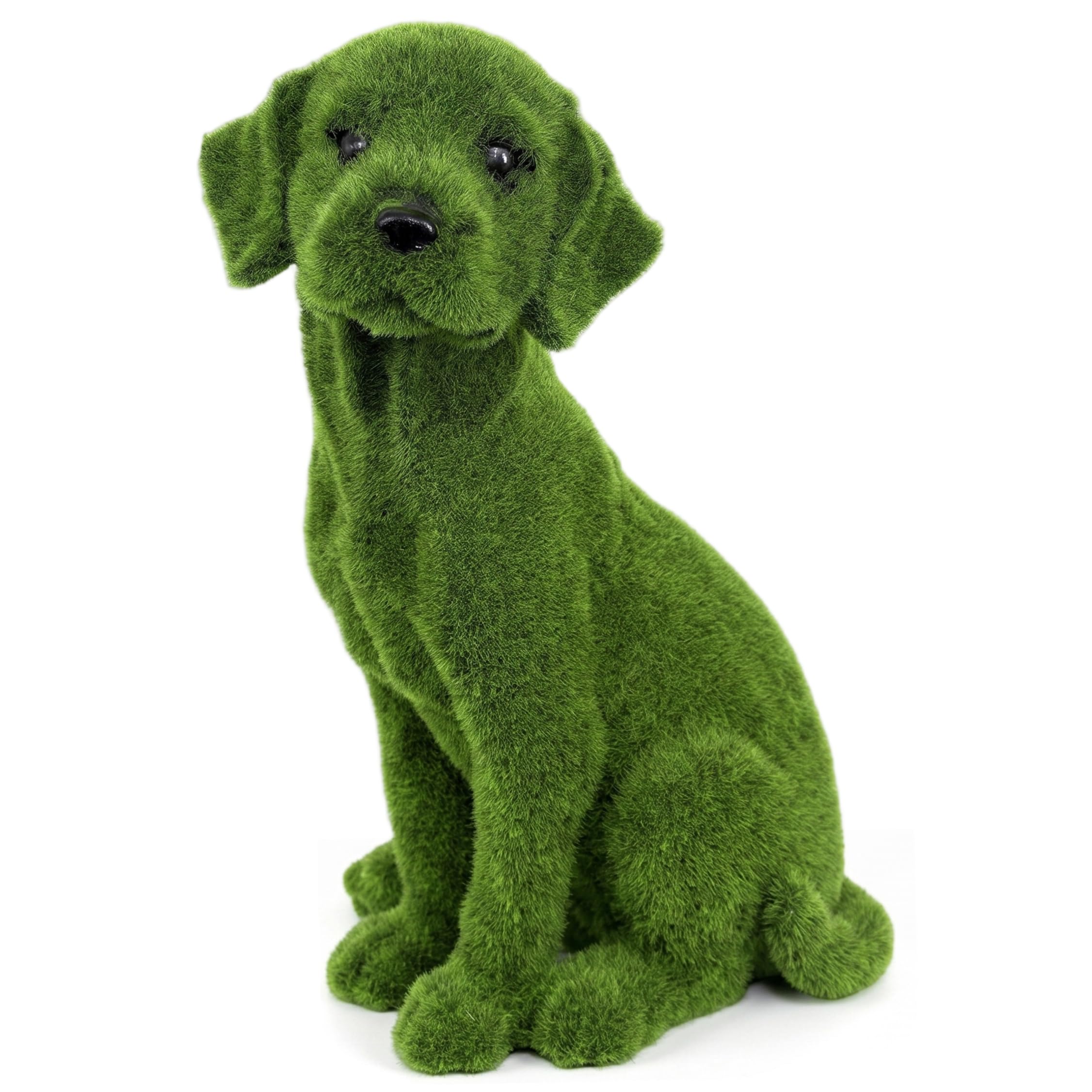 Tapallmy Dog Topiary Outdoor Topiary Dog - Realistic Flocked Golden Retriever Resin Garden Statue Green Flocking Style 1