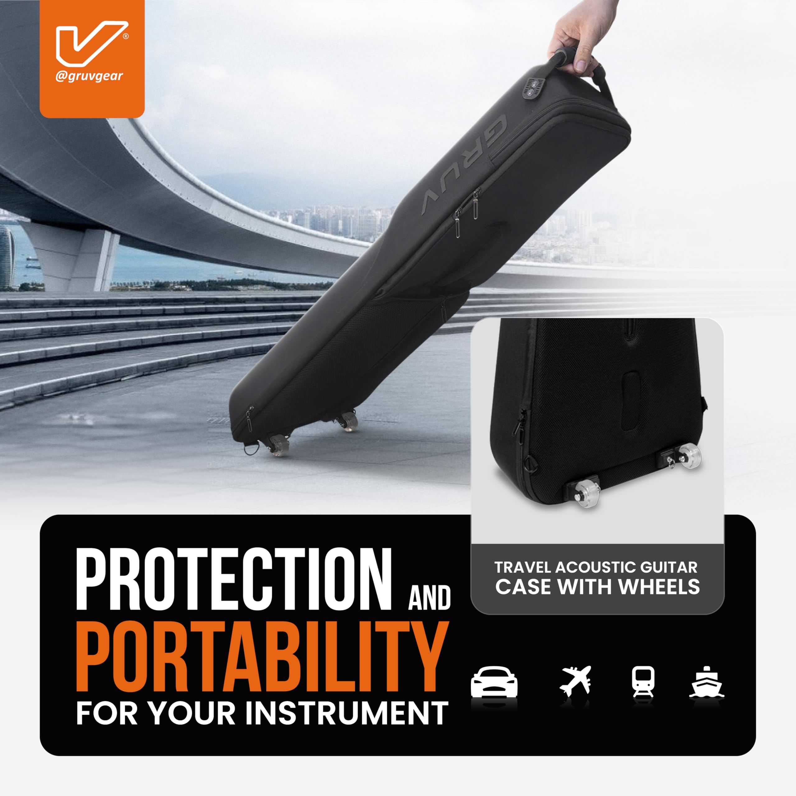 Amazon.com: Gruv Gear Kapsule Travel Case for Acoustic Guitar