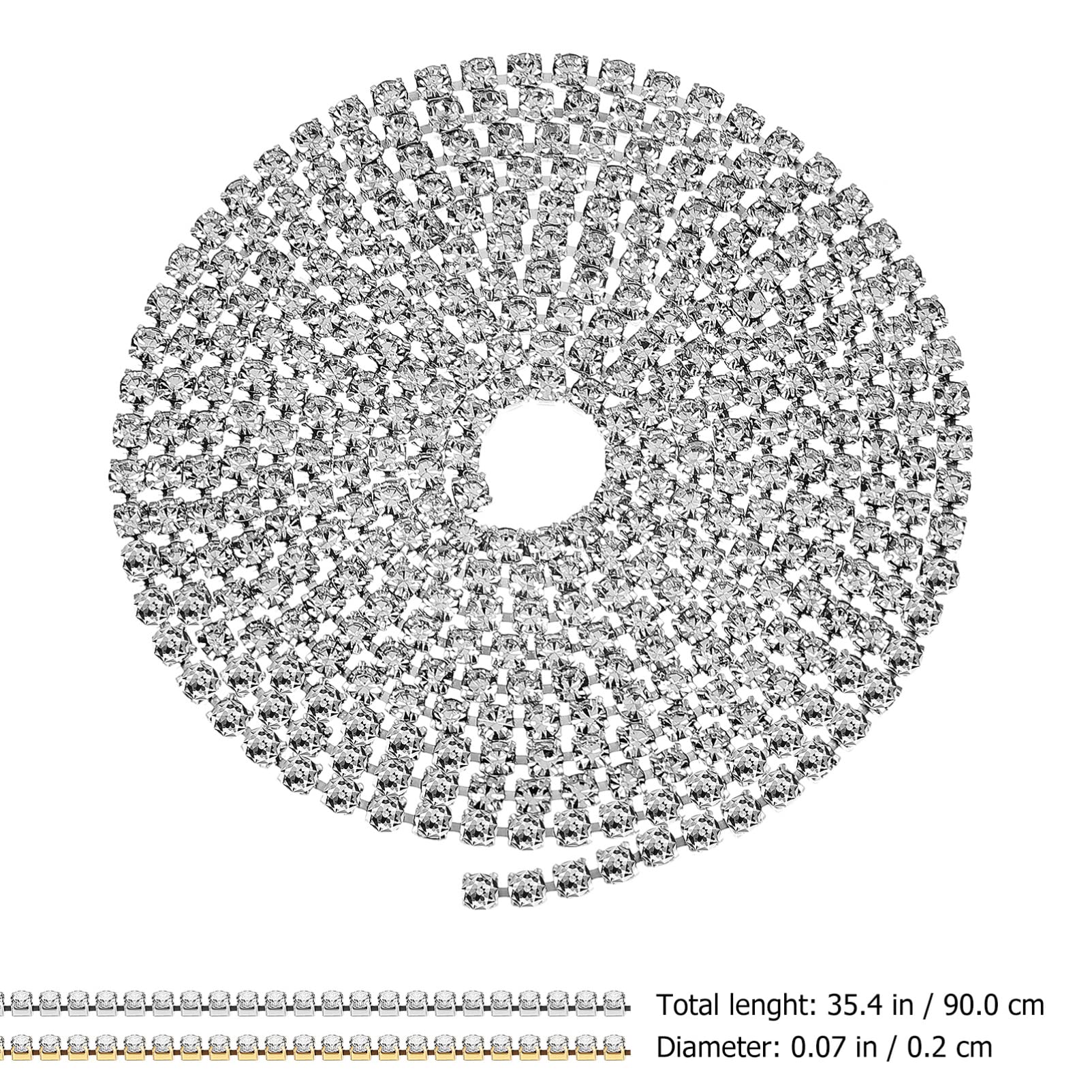 ACiyD Stück Strass-Besatz Diamant-Kristallkettenapplikationen Bling-Bordüren für DIY-Dekoration und Hochzeitskleidungsverschönerungen