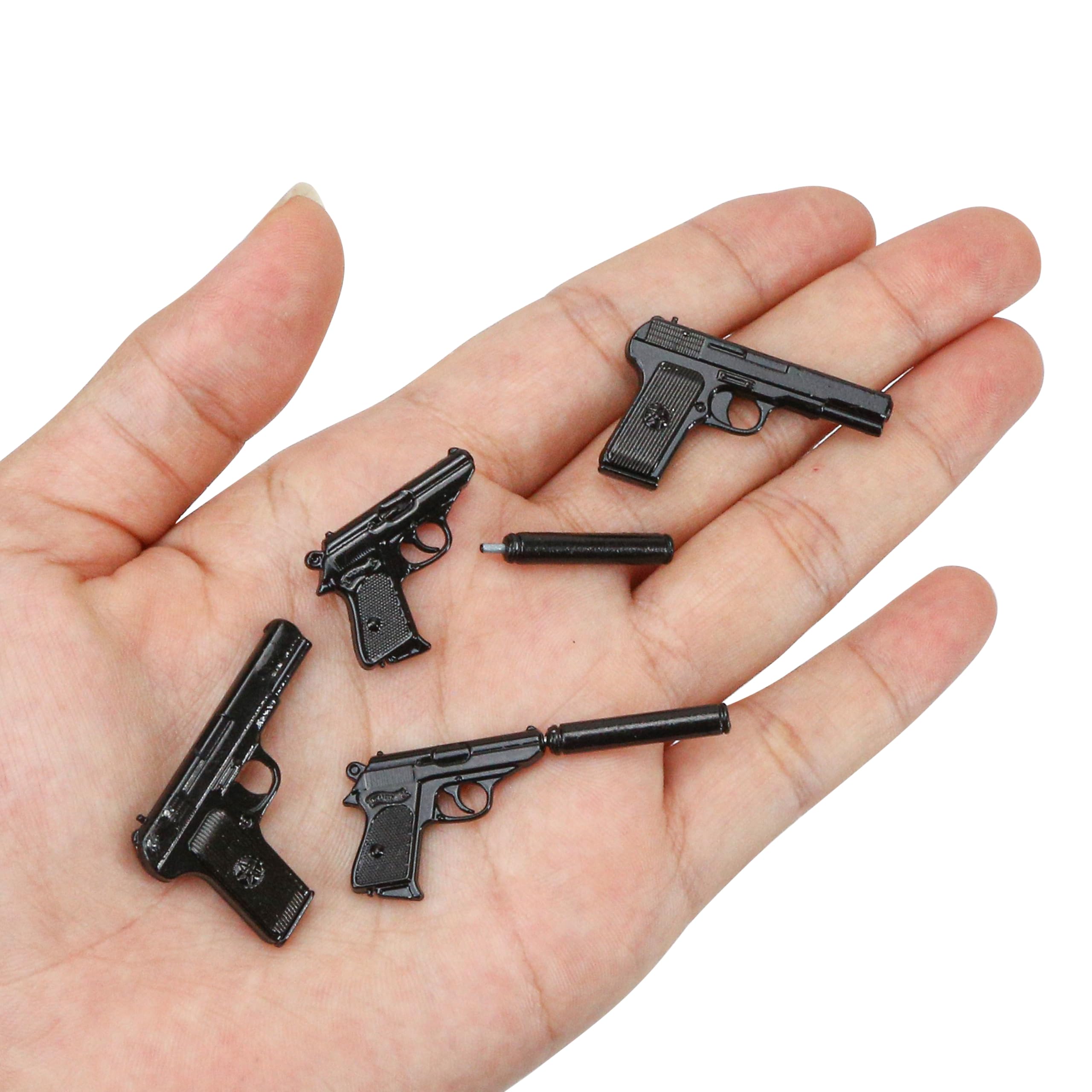 4 Pcs Miniature Mini Gun Dollhouse Accessories Photo Prop Model Scene Decor