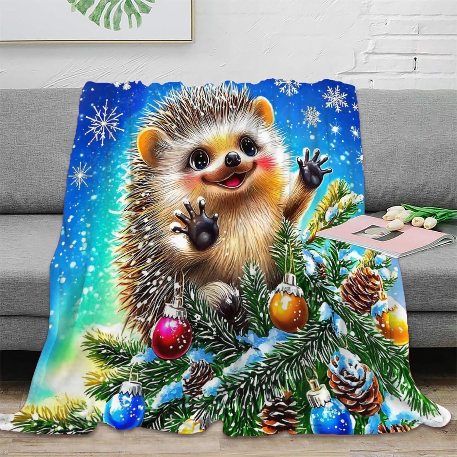 Couverture hérisson 3D contre le froid housse douce en microfibre chaude